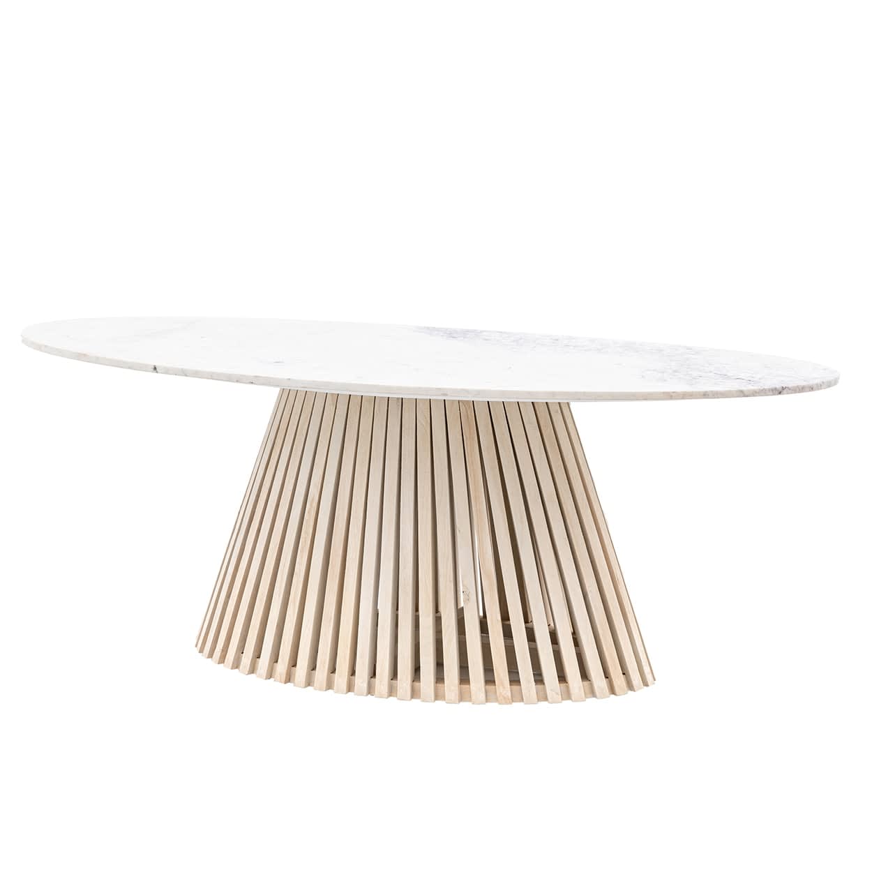 Soho Oval Wooden and Marble Dining Table by Gallery Direct