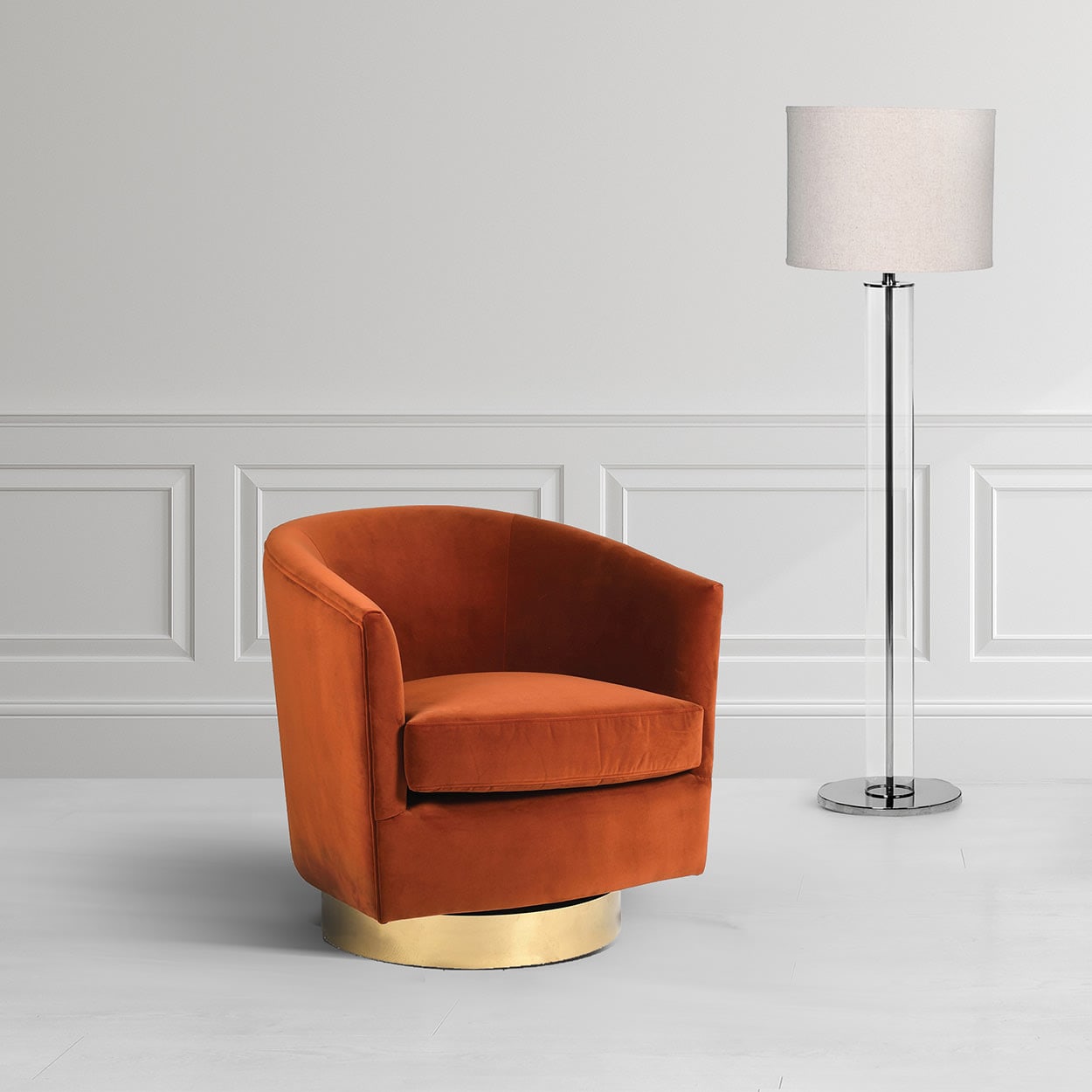 Burnt Sienna Swivel Chair