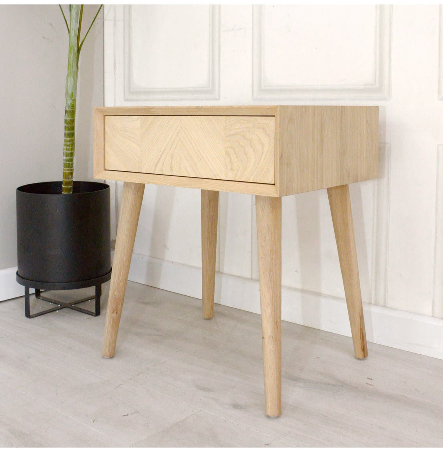 Milano Oak 1 Drawer Bedside Table by Gallery Direct