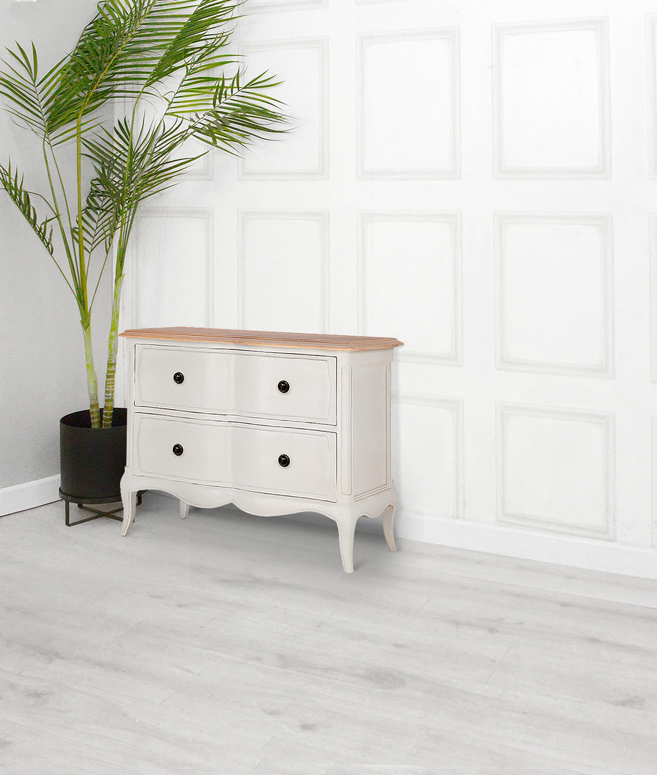 Amelie 2 Drawer Wide Large Bedside Table | Willis and Gambier