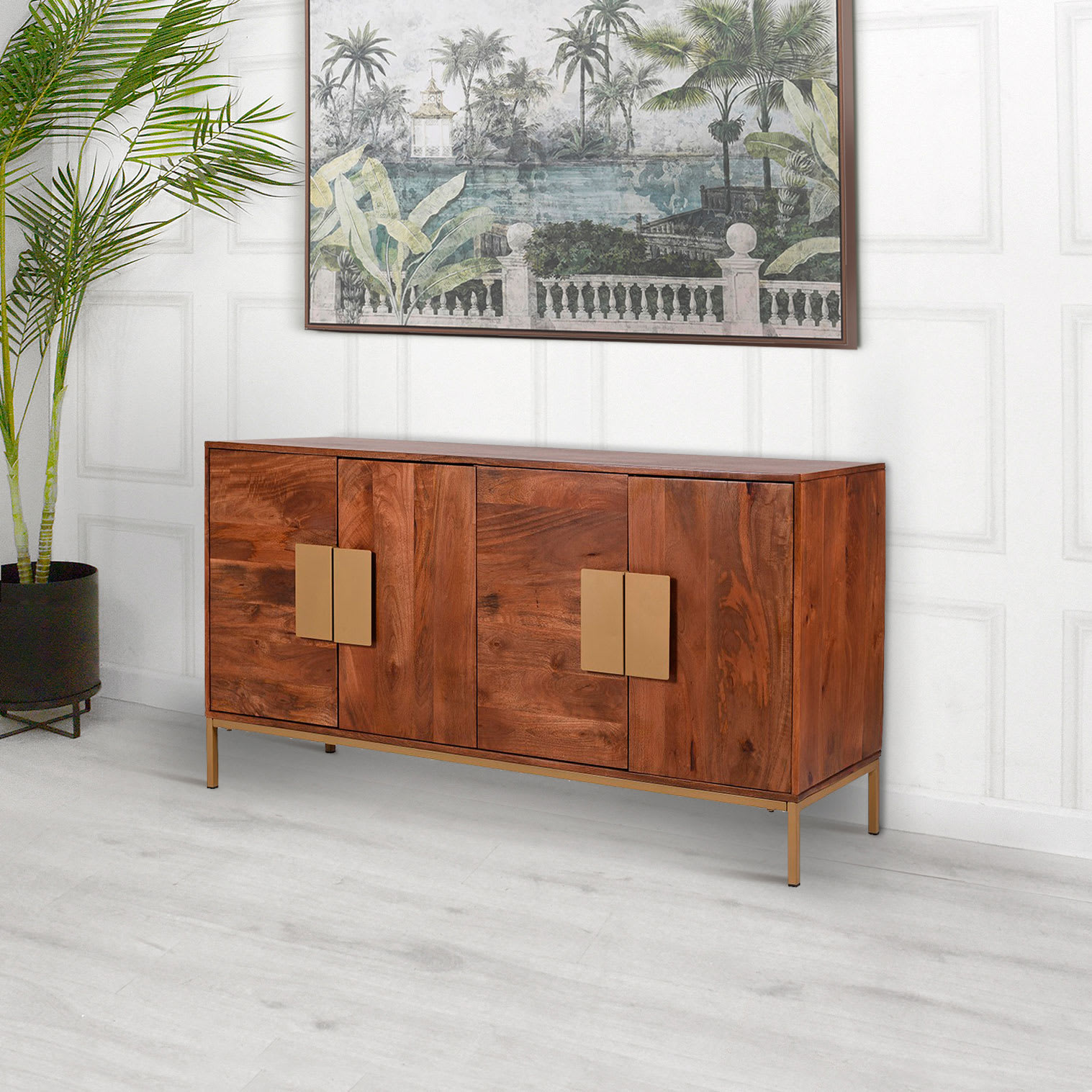 Piazza Brown Wooden Large Sideboard