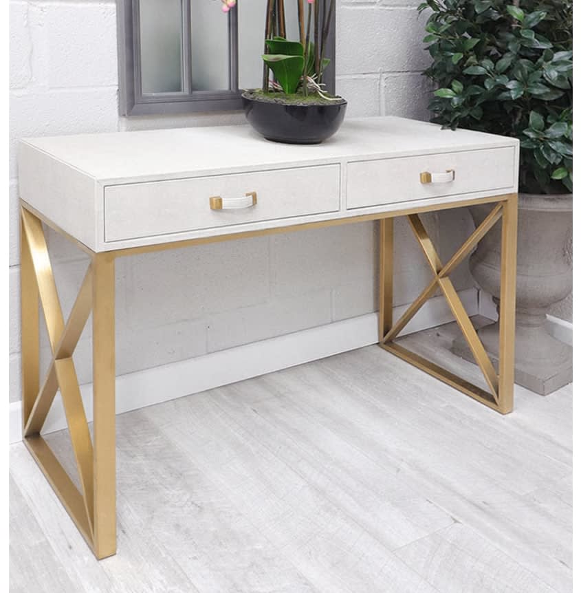 Ivory Textured 2 Drawer Table