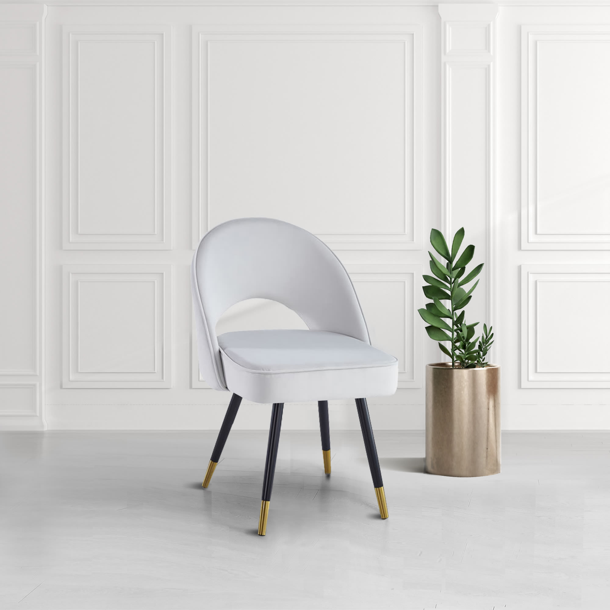 Hackney Cream Velvet Dining Chair