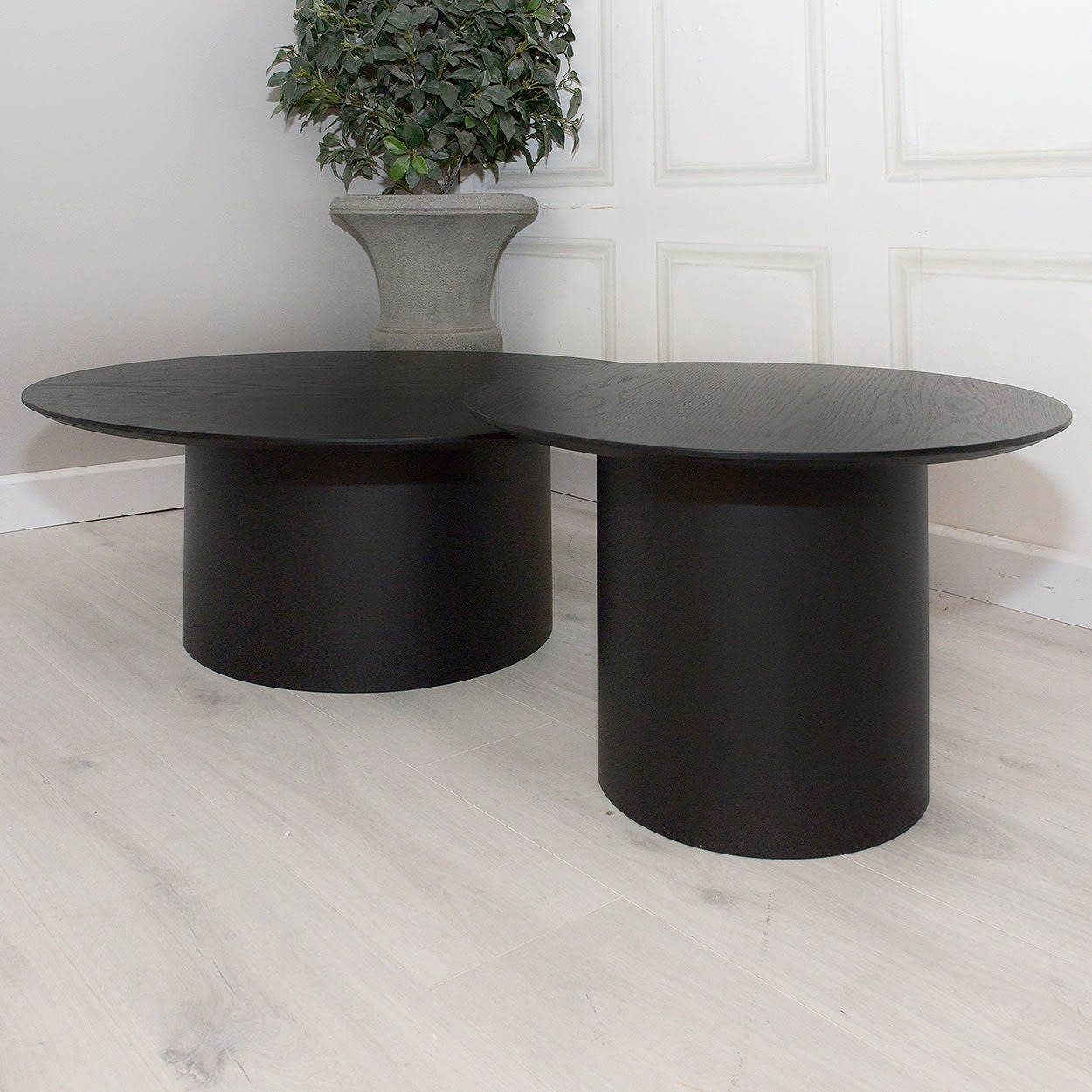 Set of 2 Black Oak Coffee Tables