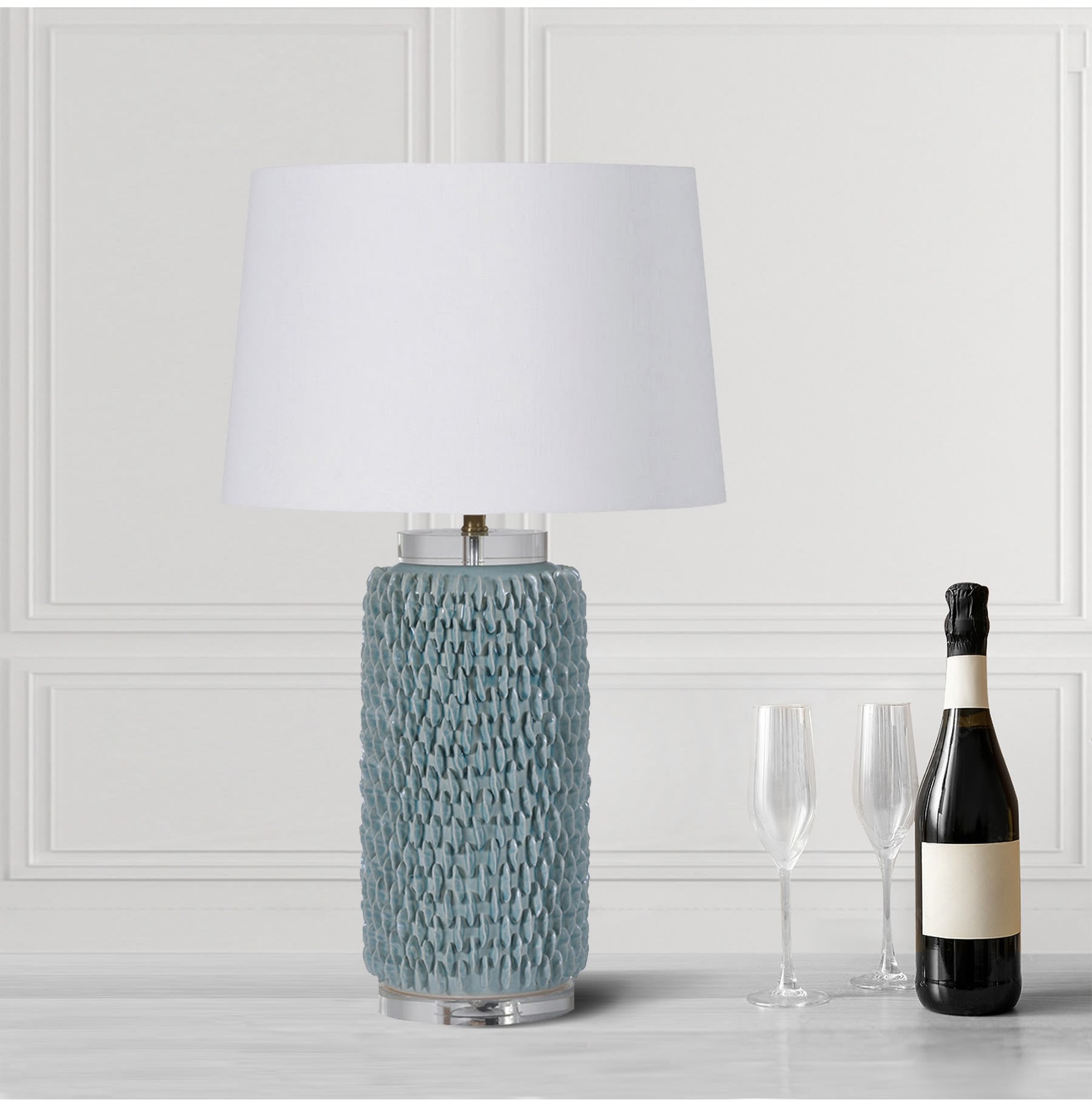 Ceramic Aqua Base Table Lamp