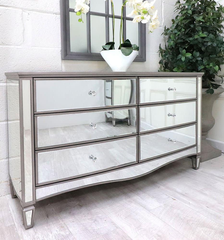 Delila Mirrored 6 Drawer Chest