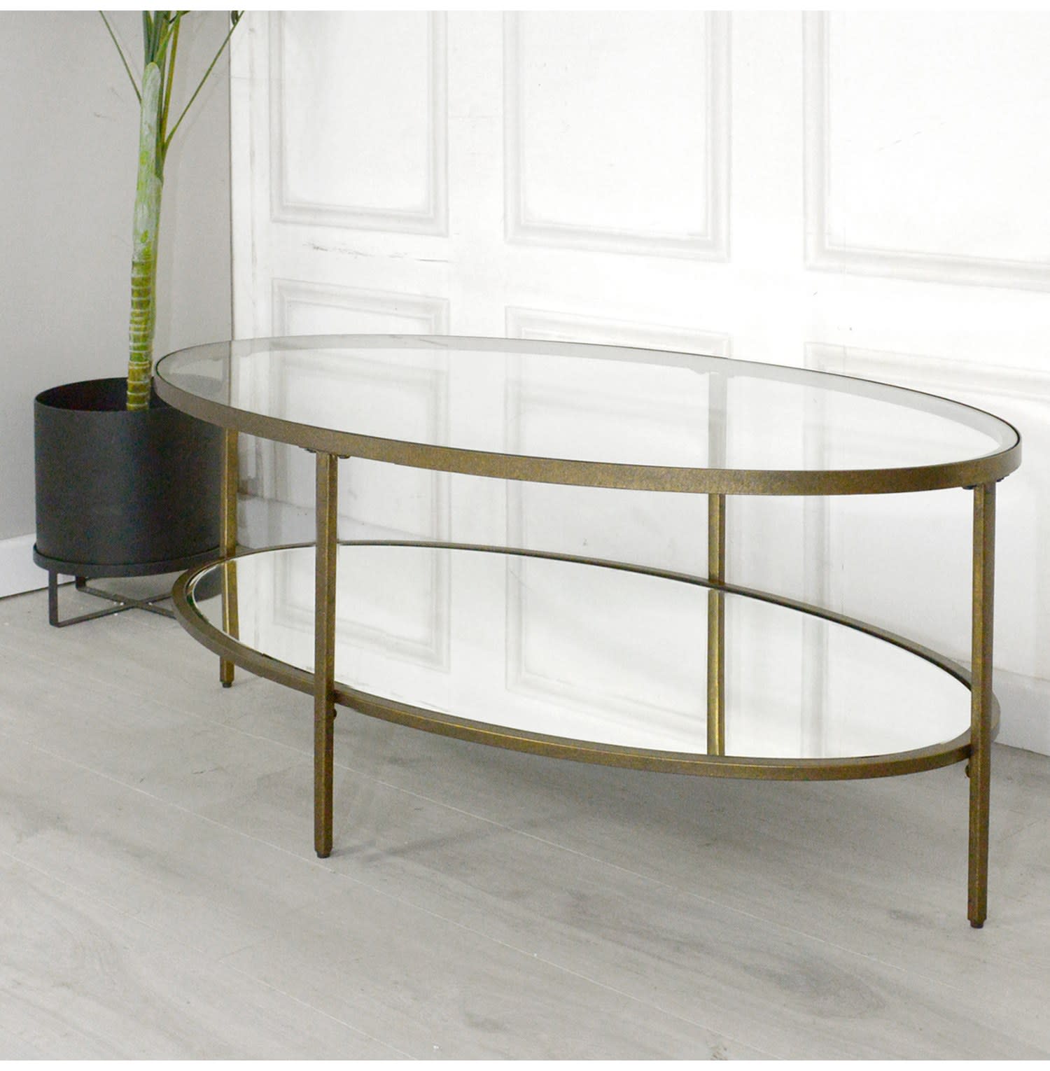 Hudson Bronze and Glass Coffee Table by Gallery