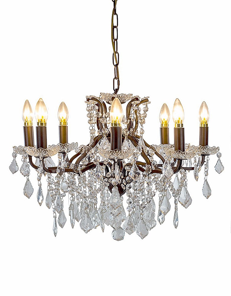 Medium Bronze 8 Arm Shallow French Chandelier