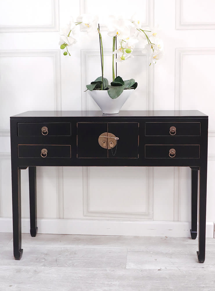 Oriental Style Black Hall Table