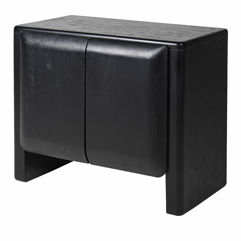 Black Wooden Bedside Table