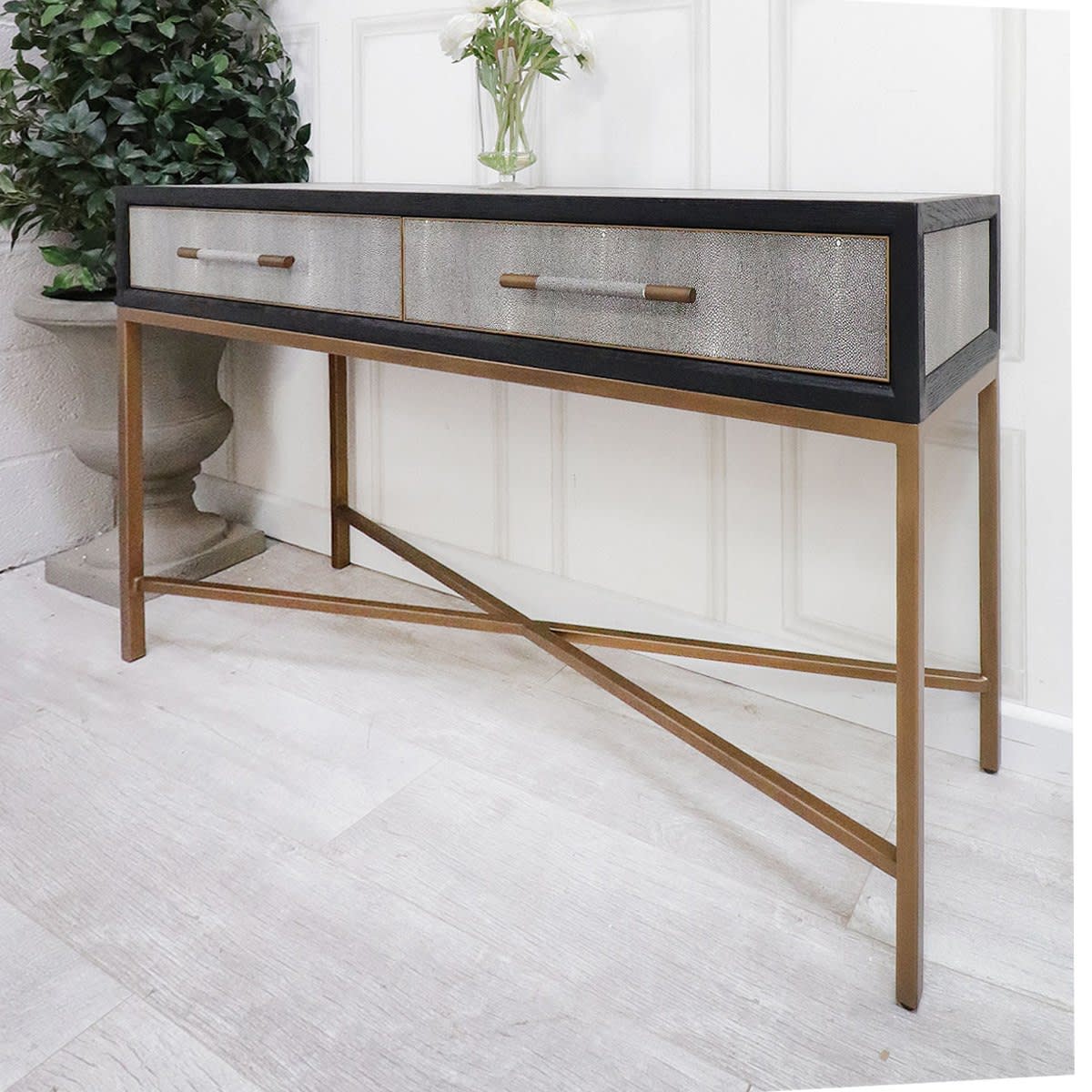 Osaka Grey Textured Hall Console Table