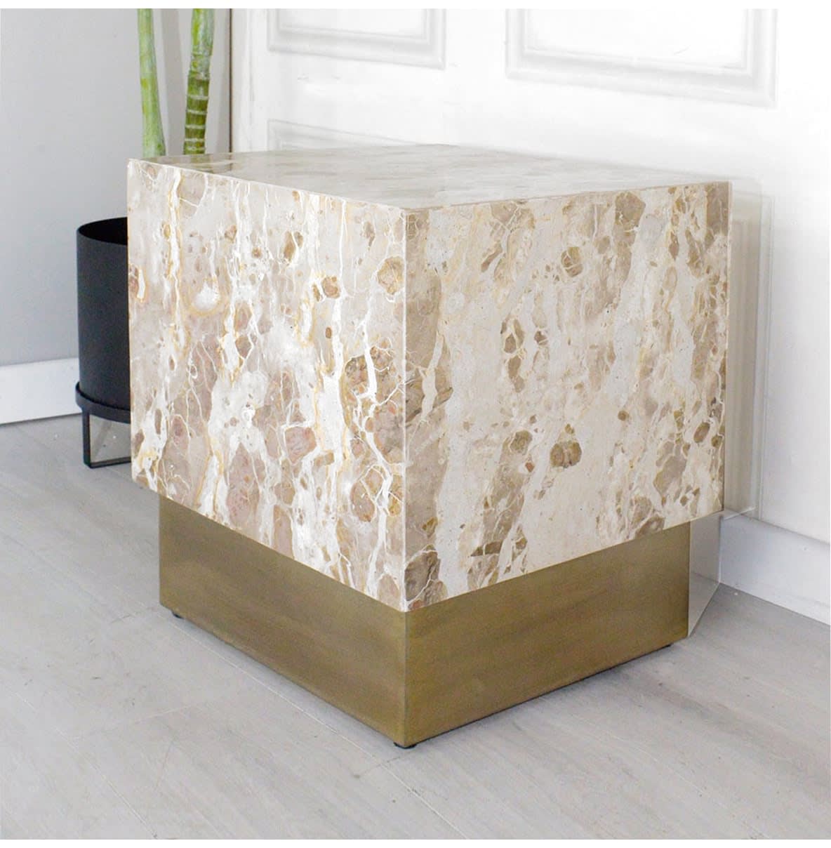 Peach Marble Side Table