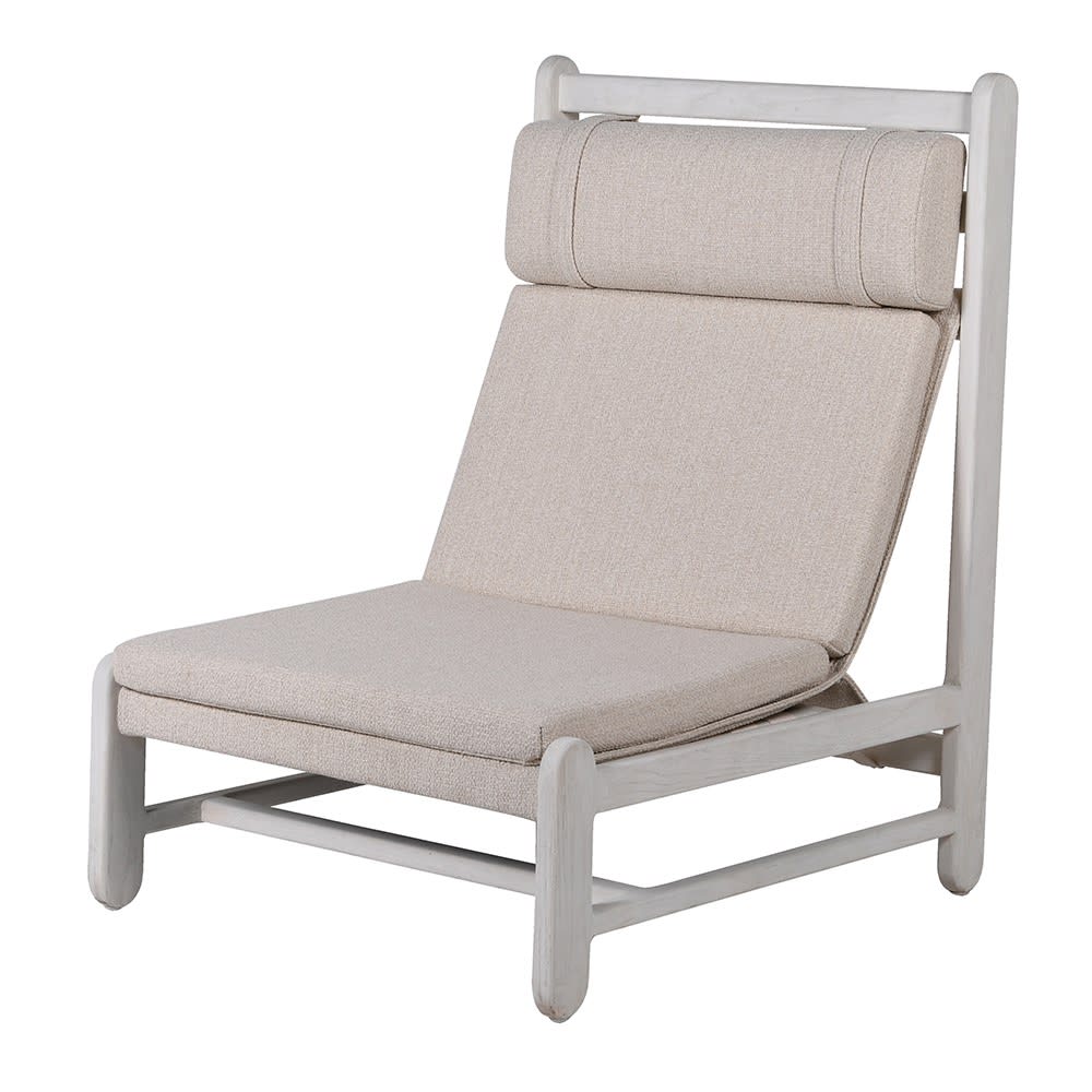 Light Wooden Frame Lounger Chair