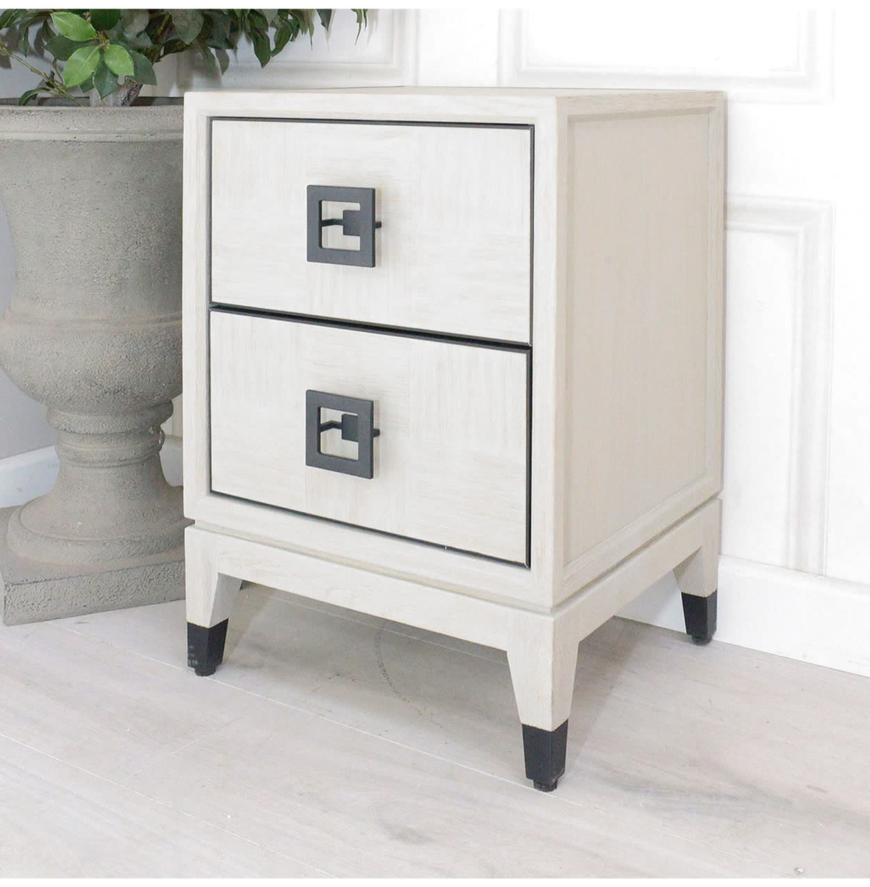 Astor Squares White Bedside Table from the Boho Furniture Collection