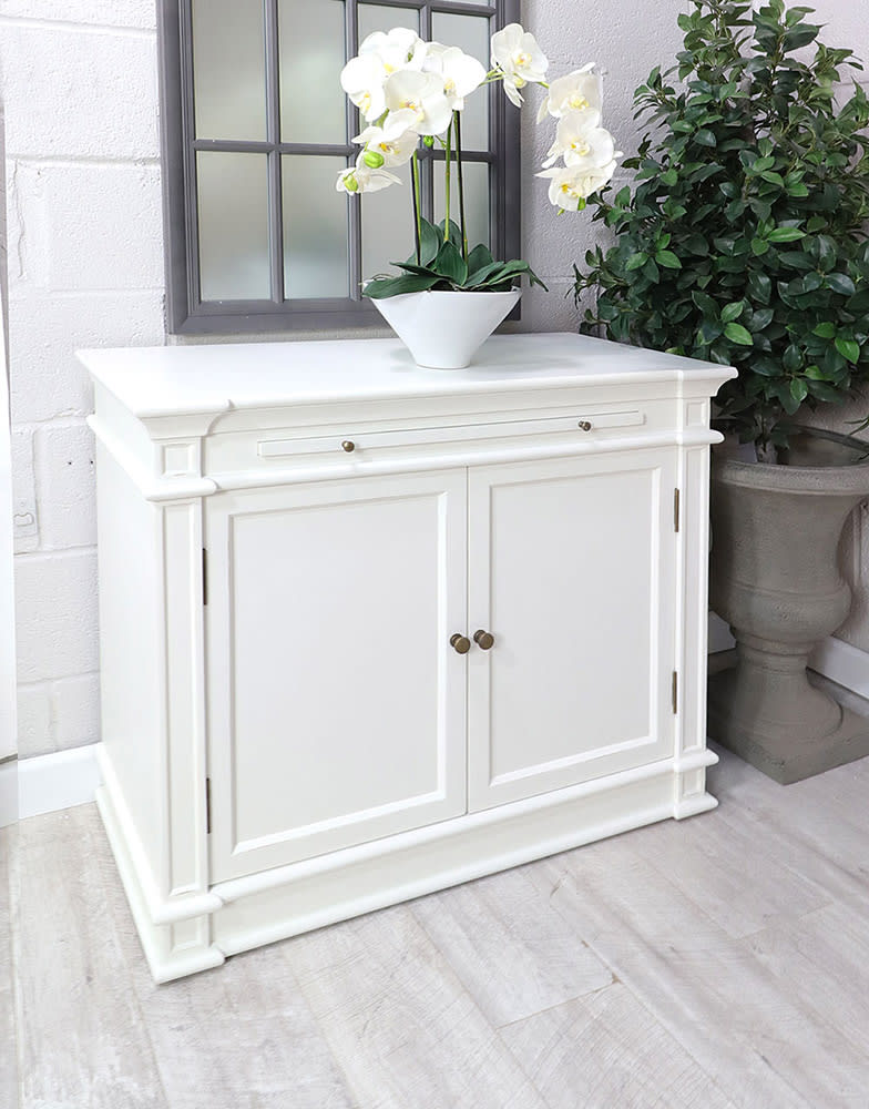 Portobello Warm White Sideboard with Pull Out Slide