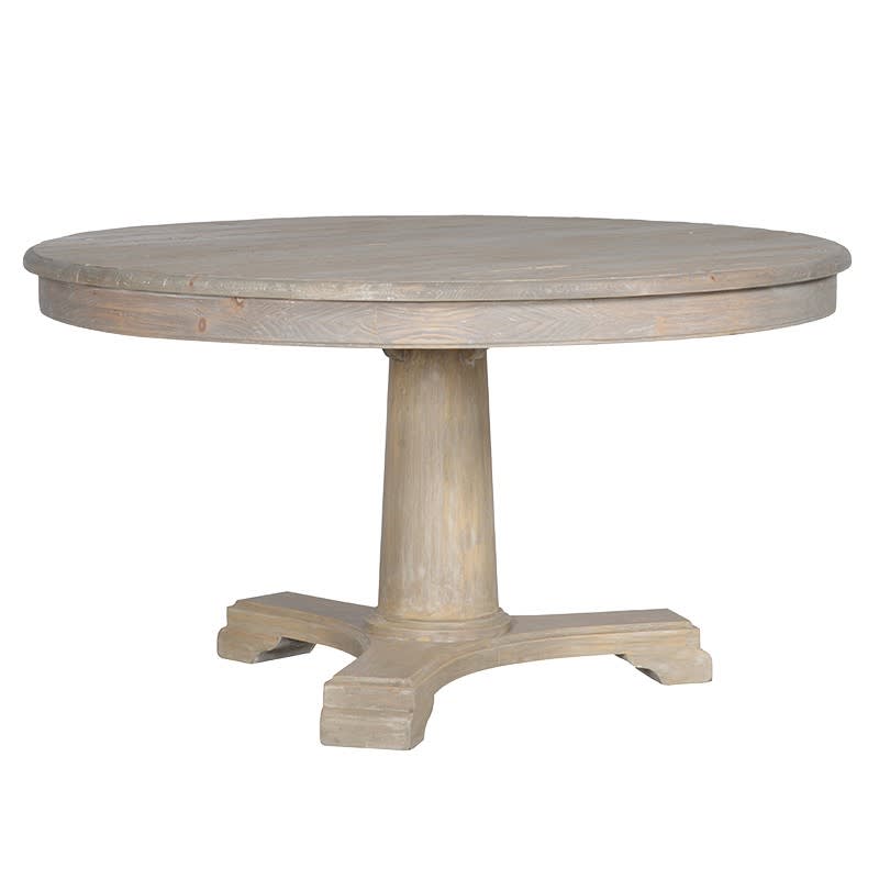 Light Finish Round Dining Table