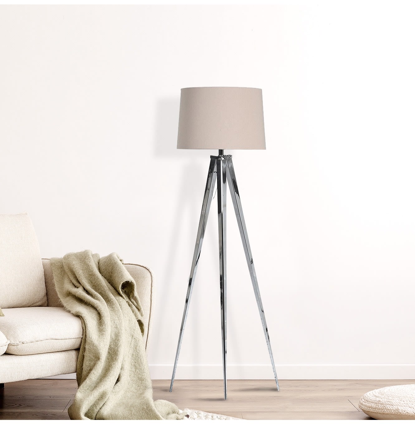 Sloane Chrome Tri Floor Lamp