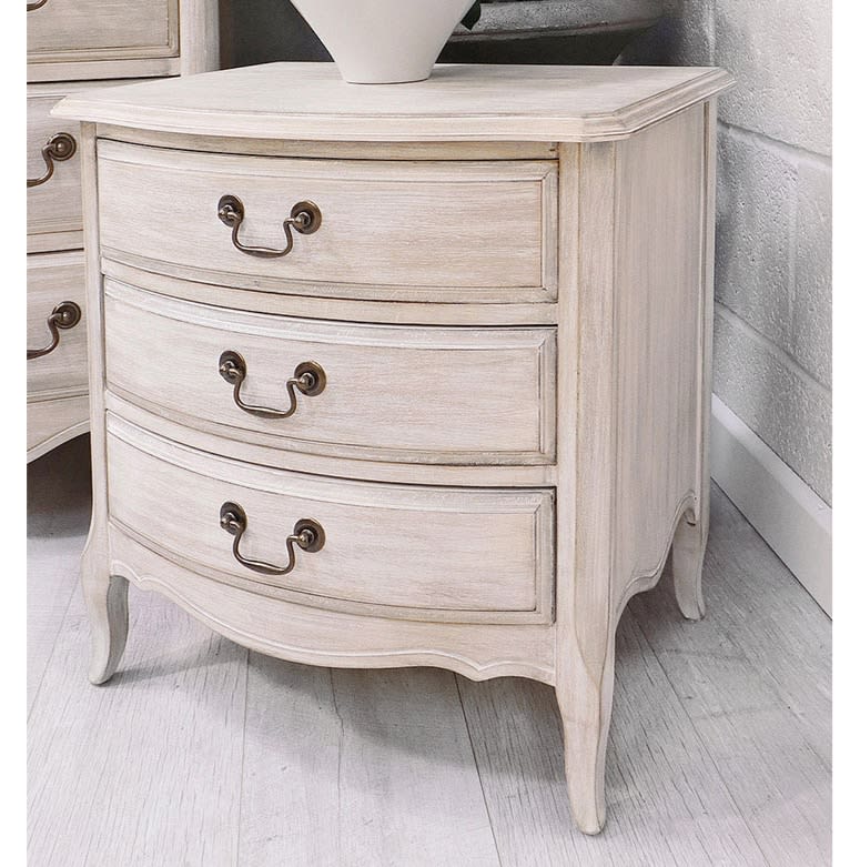 Foret Limed Effect 3 Drawer Side Table