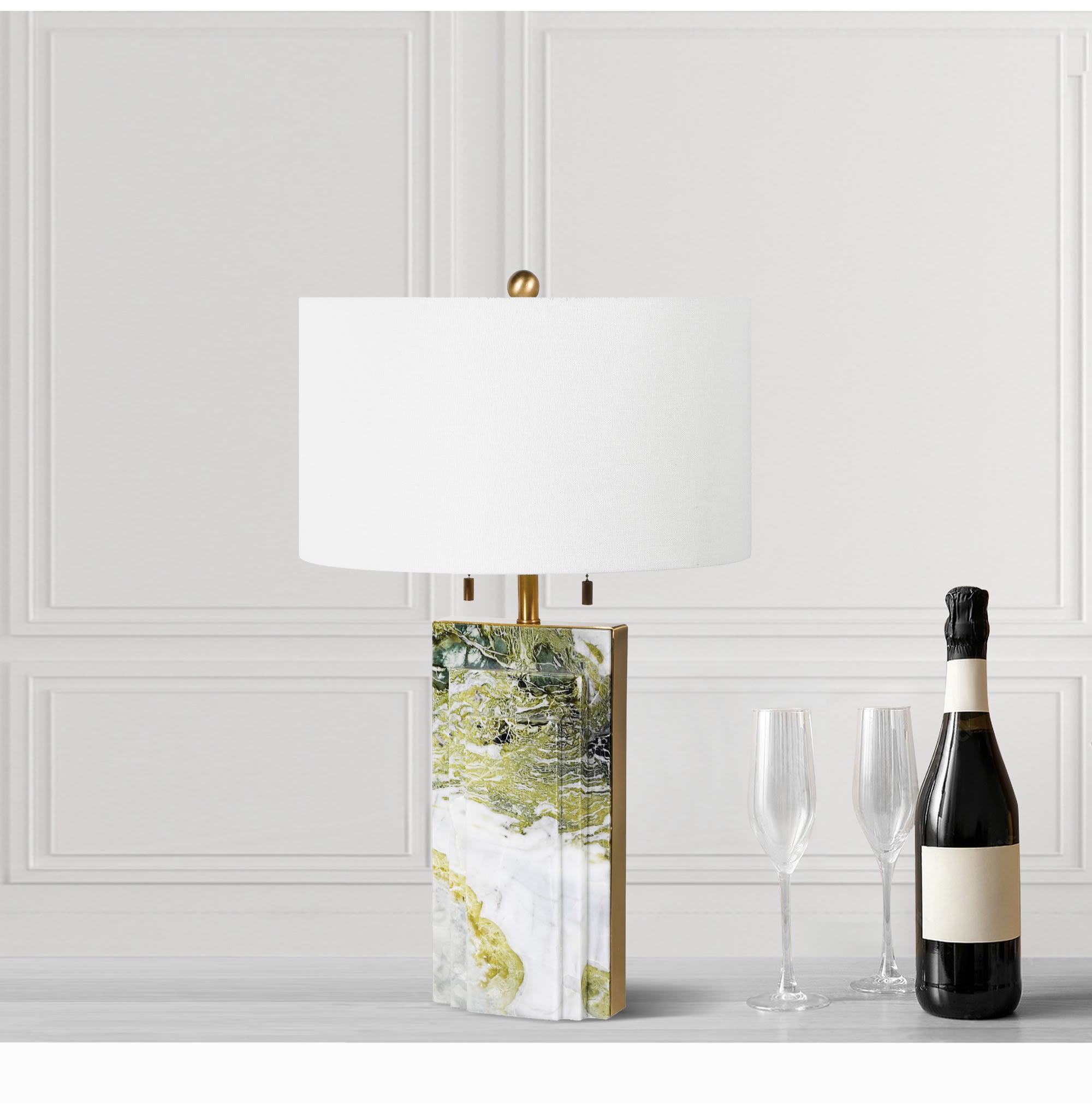 Earth Marble Lamp with Gold