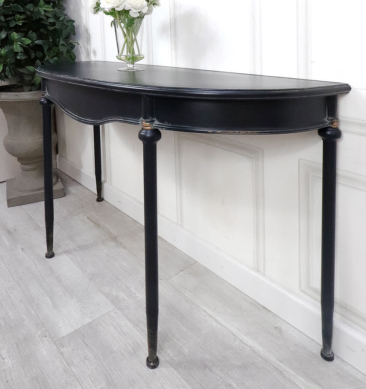 Black Painted Curved Hall Console Table