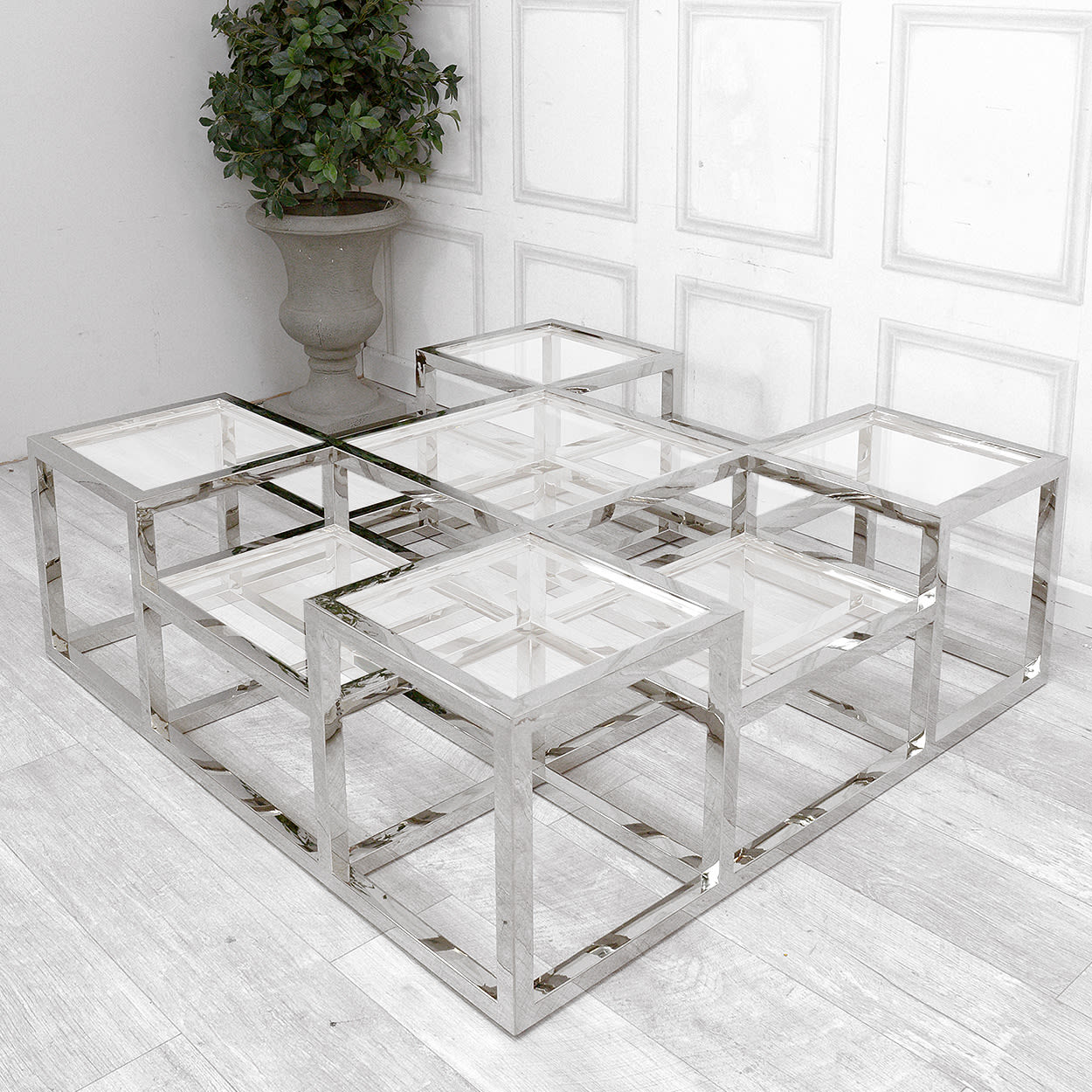 Sloane Chrome Multi Level Coffee Table