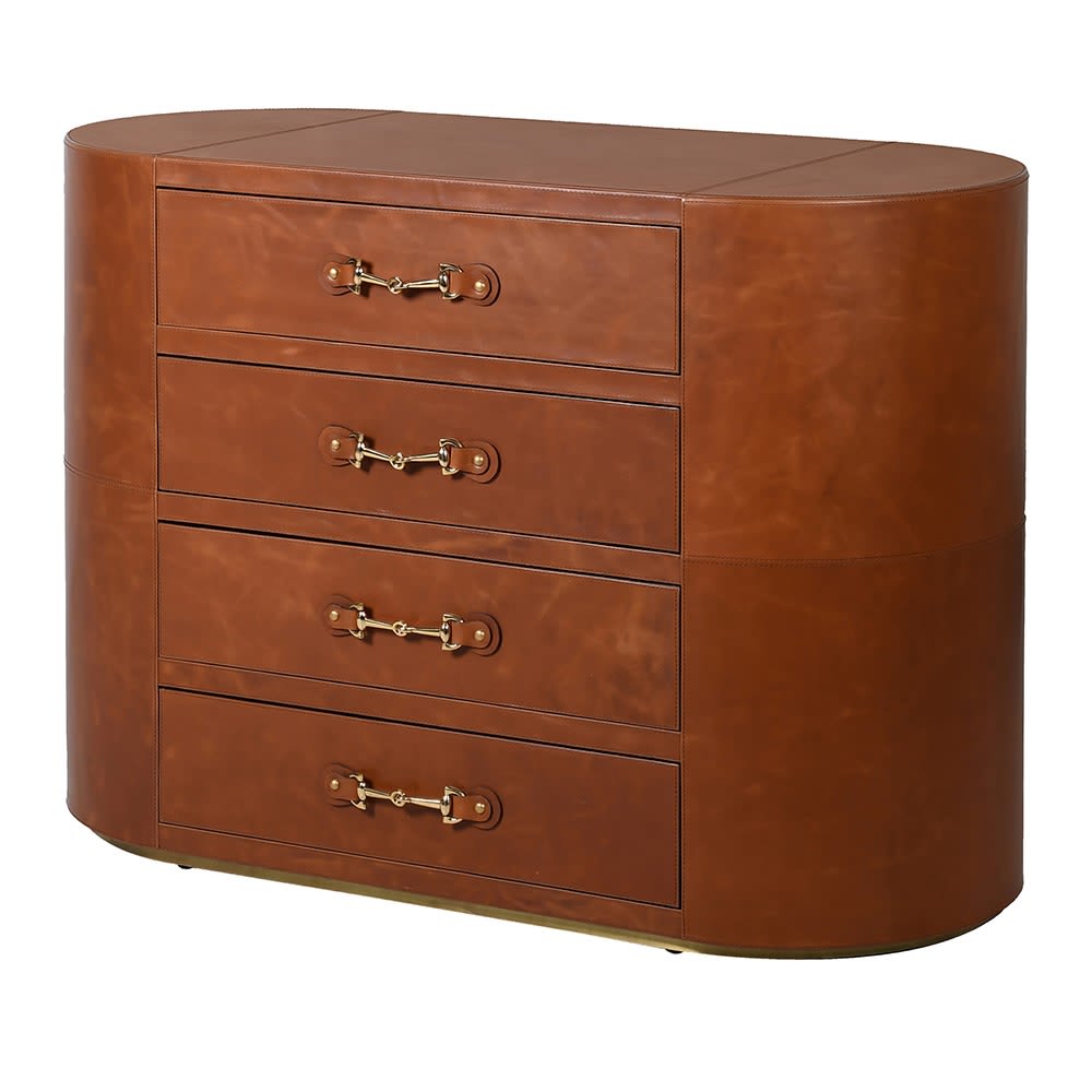 Jackie Horsebit 4 Drawer Chest of Drawers