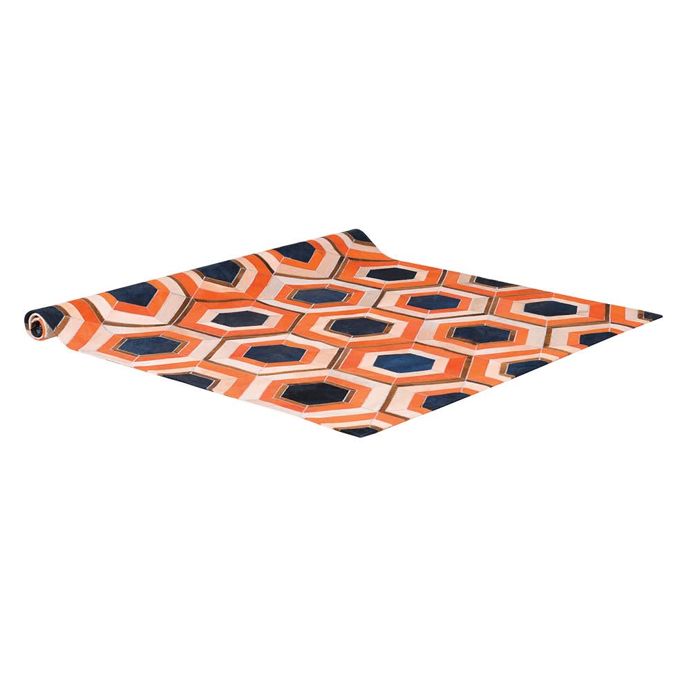 Hexagonal Pattern Cow Hide Rug