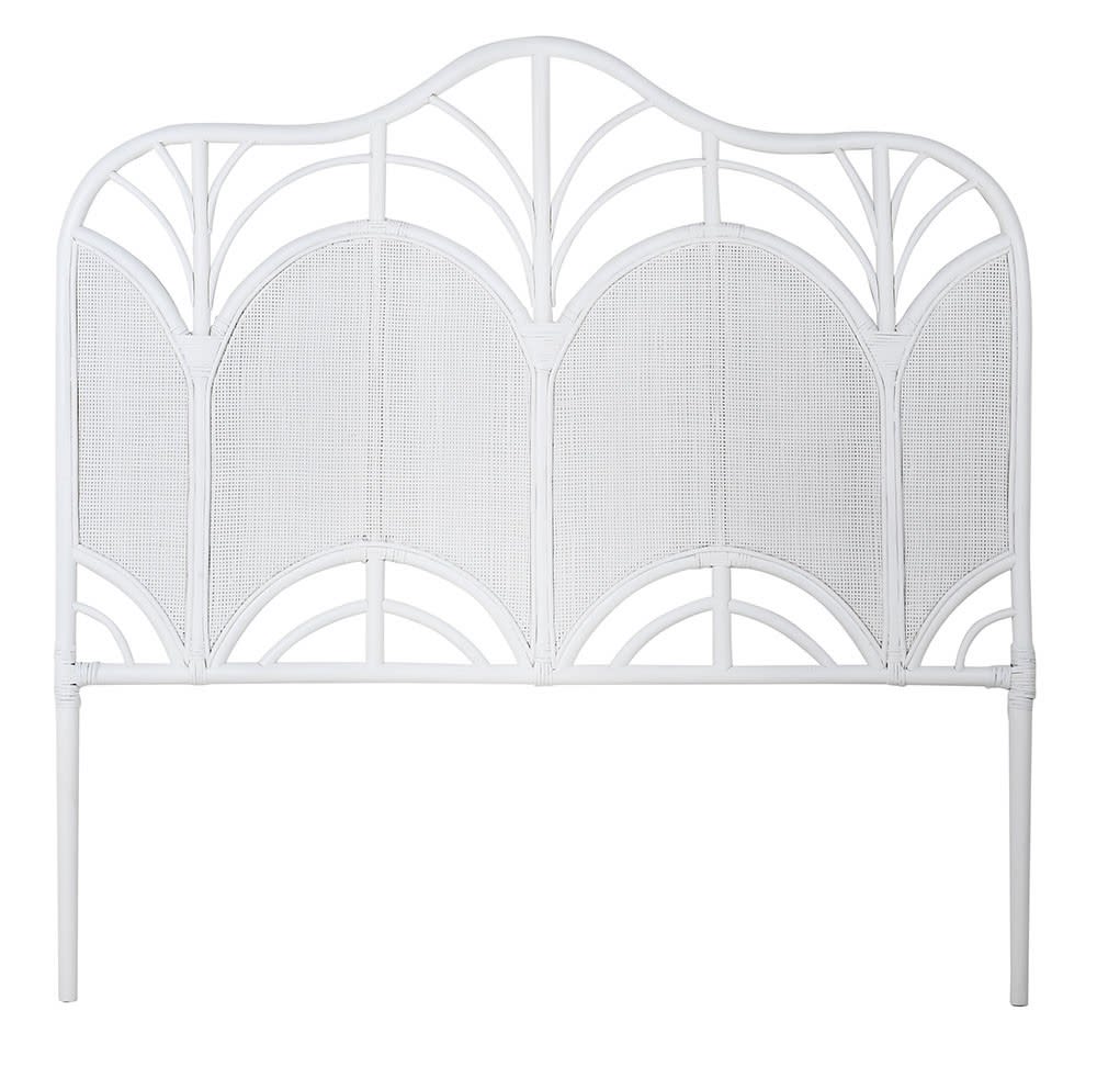 Fiji White Rattan 5ft Kingsize Headboard