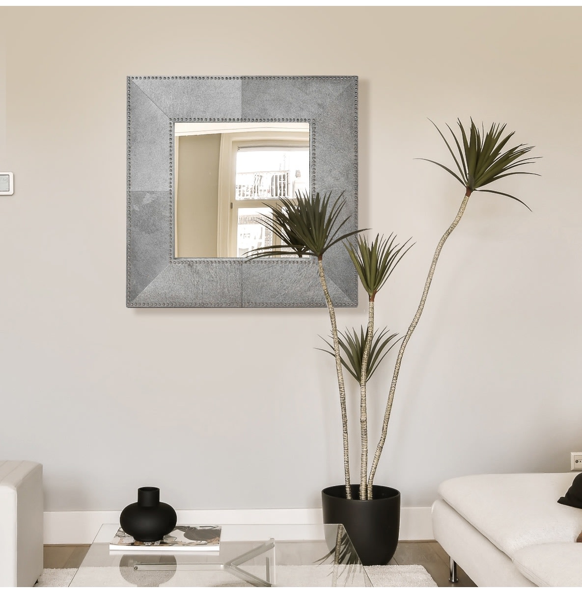 MoHair and Studs Mirror