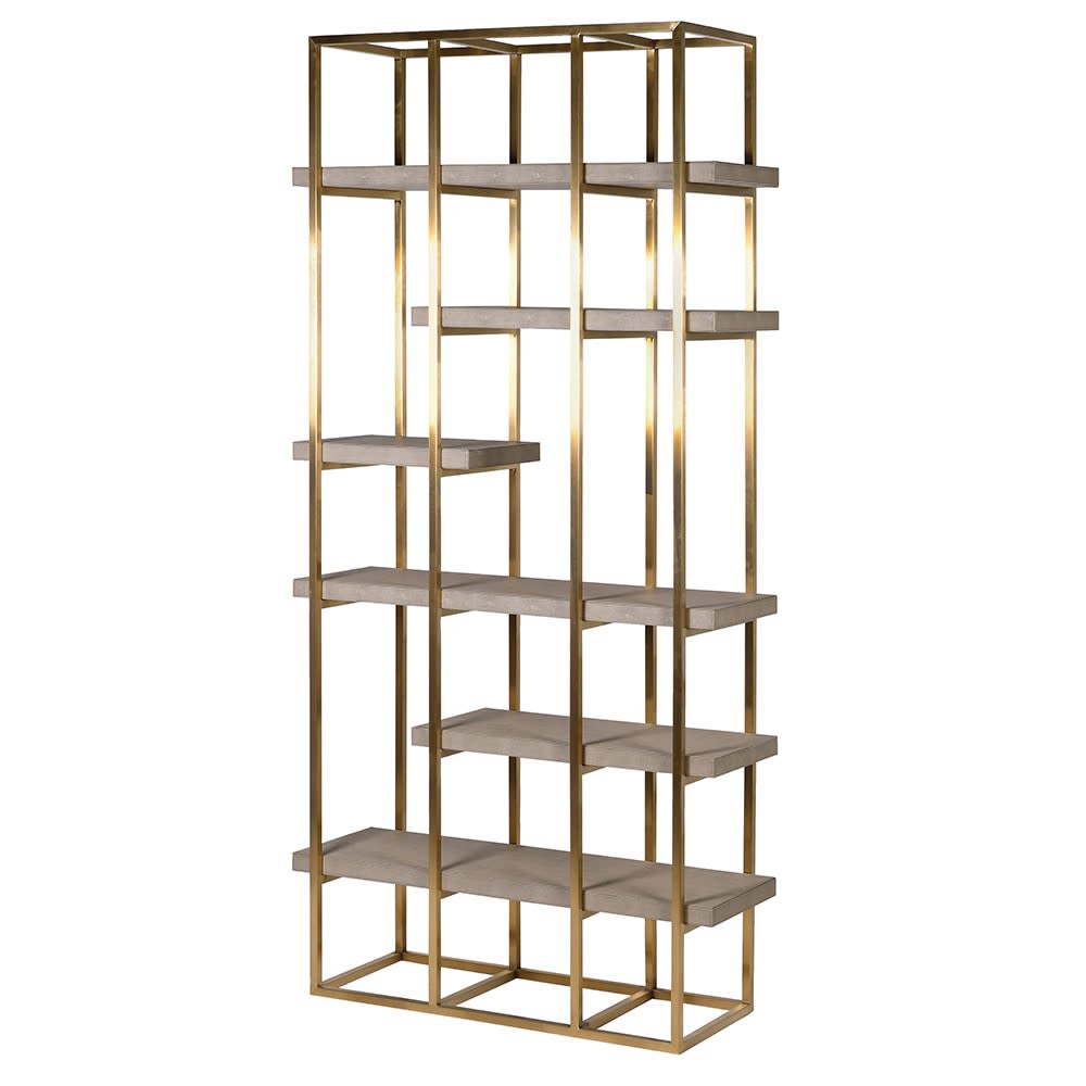 Faux Ostrich Leather Multi Shelf Display Unit