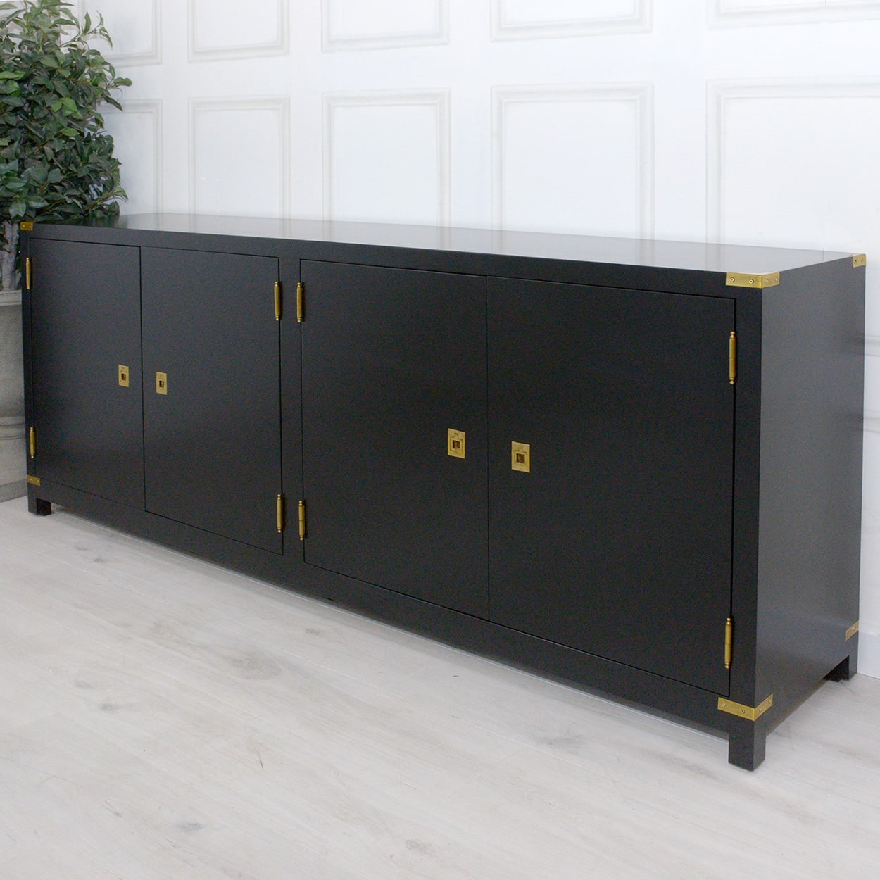 Manor Black 4 Door Large Sideboard