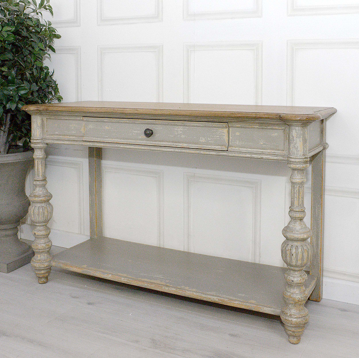 Oak Antiqued 1 Drawer Hall Table