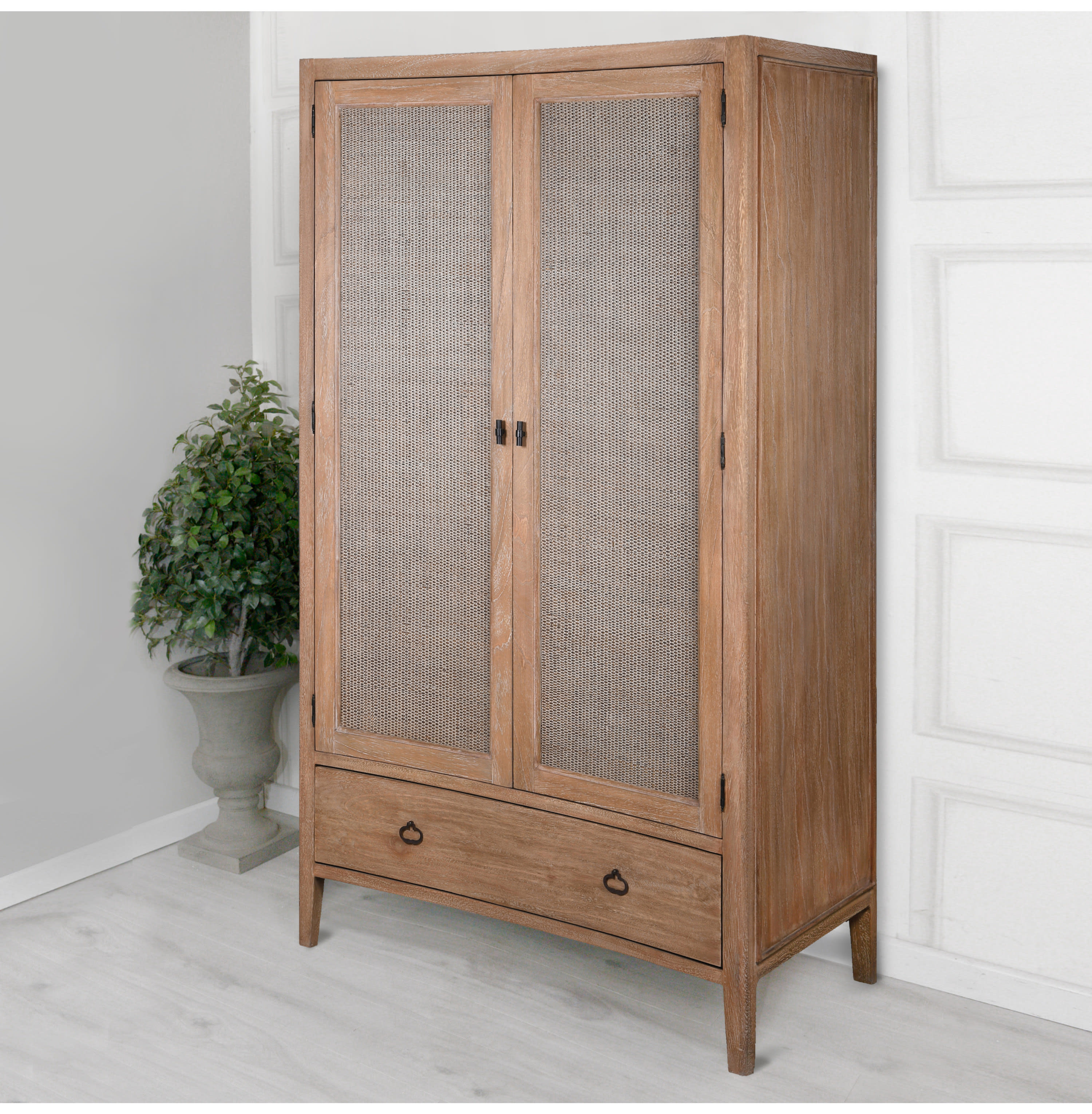 Faringdon Rattan Double Wardrobe