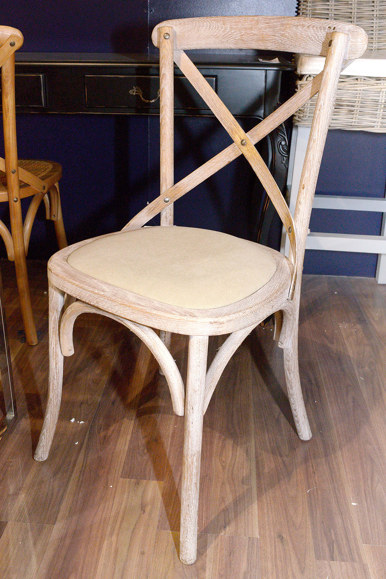 Whitewash Cross Back Dining Chair