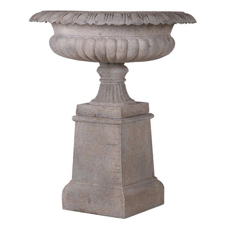 Large Sandstone Urn on Plinth