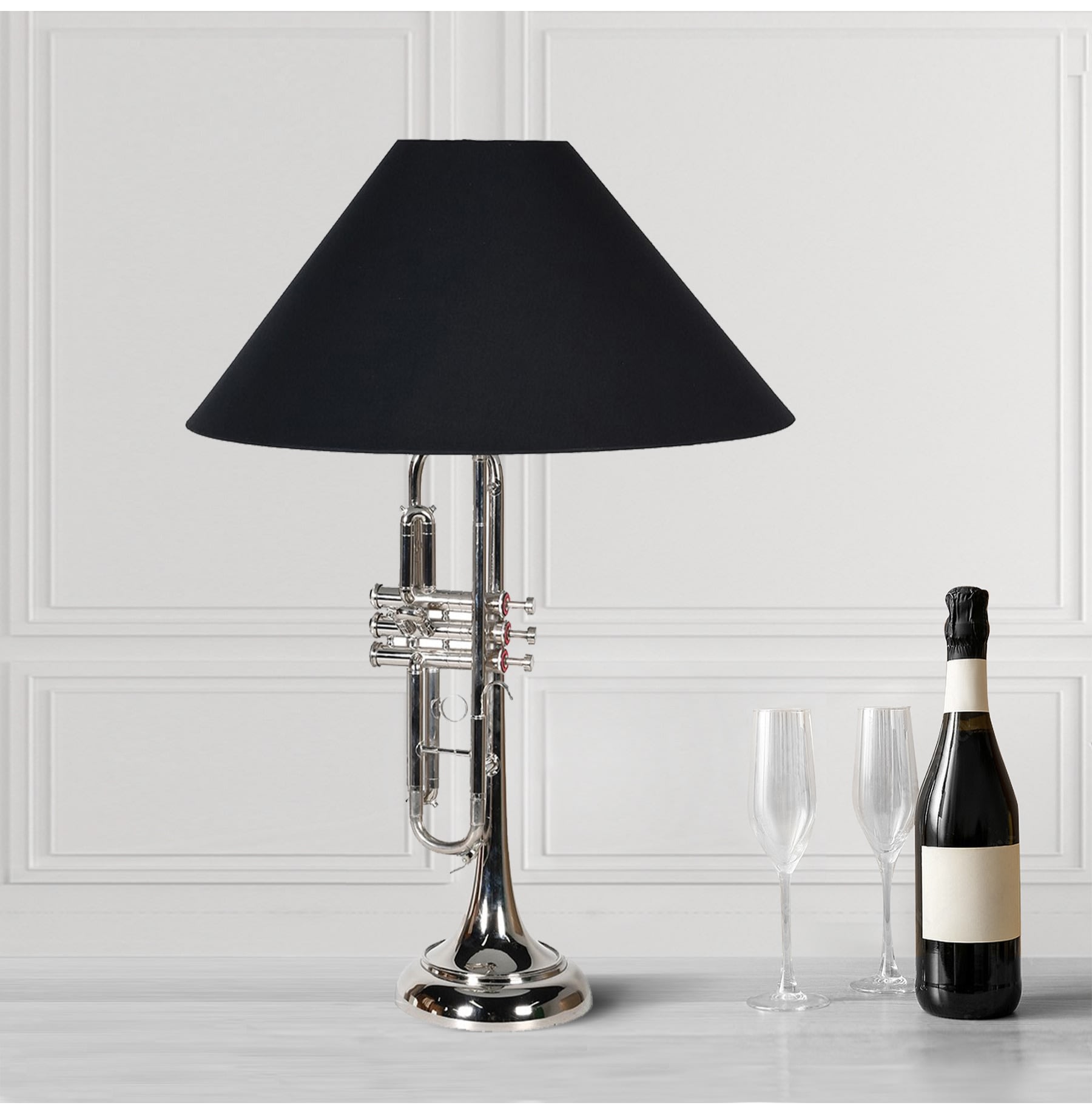 Chrome Trumpet Table Lamp