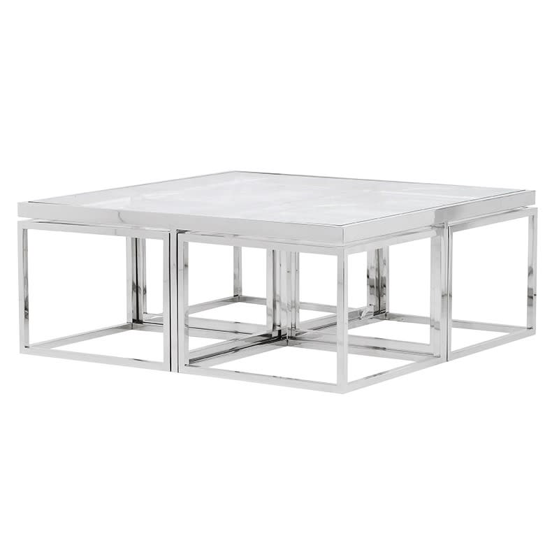 Sloane Chrome Set of 5 Modular Coffee Tables