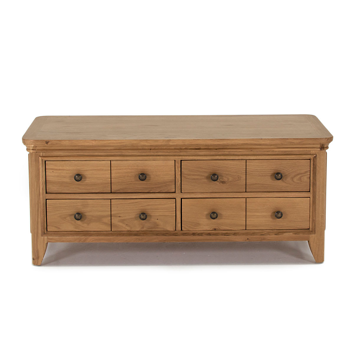 French Style Oak Multi Drawer Coffee Table