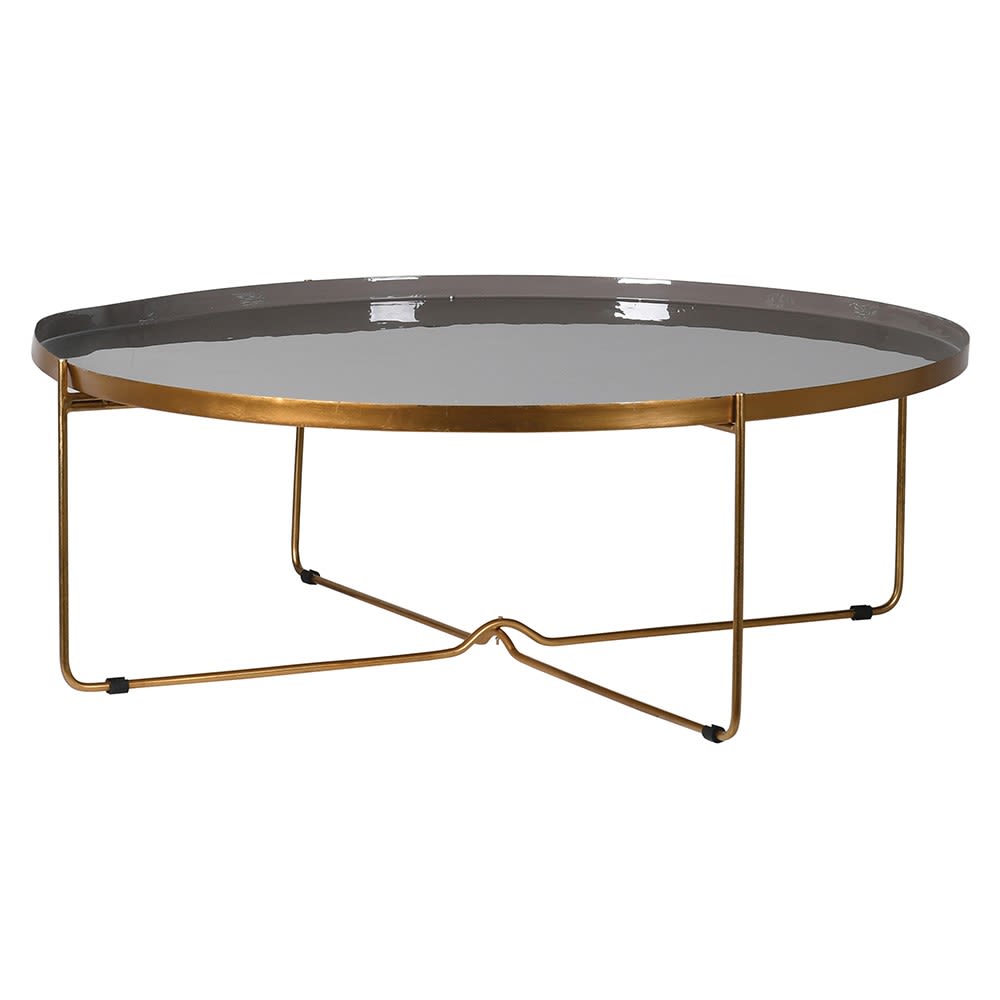 Taupe Enamel Tray Top Coffee Table