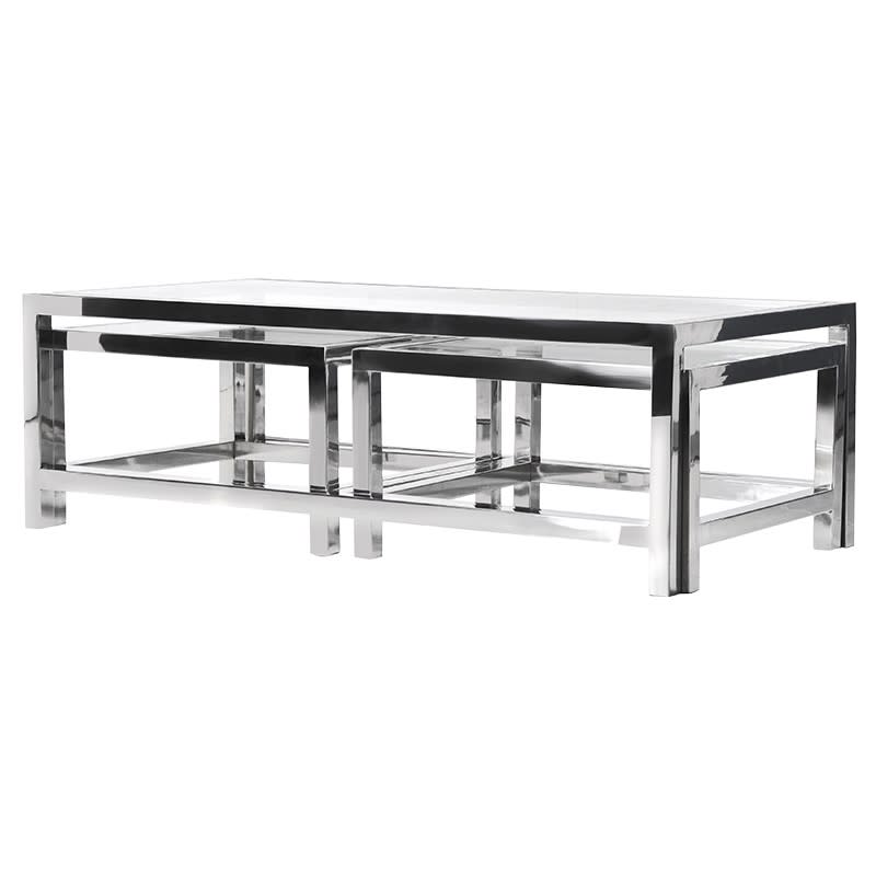 Sloane Chrome Set of 3 Coffee Tables