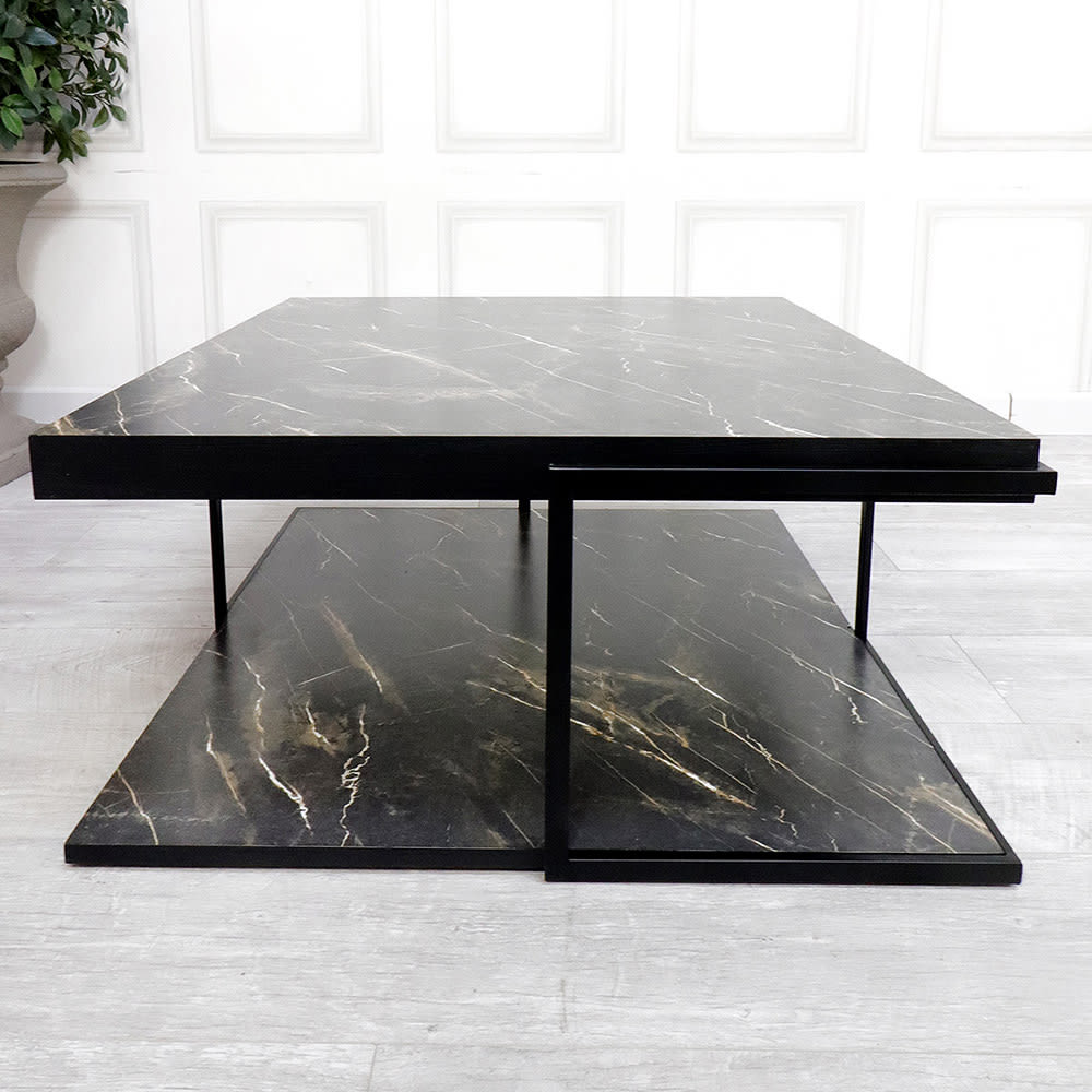 Faux Marble Square Coffee Table