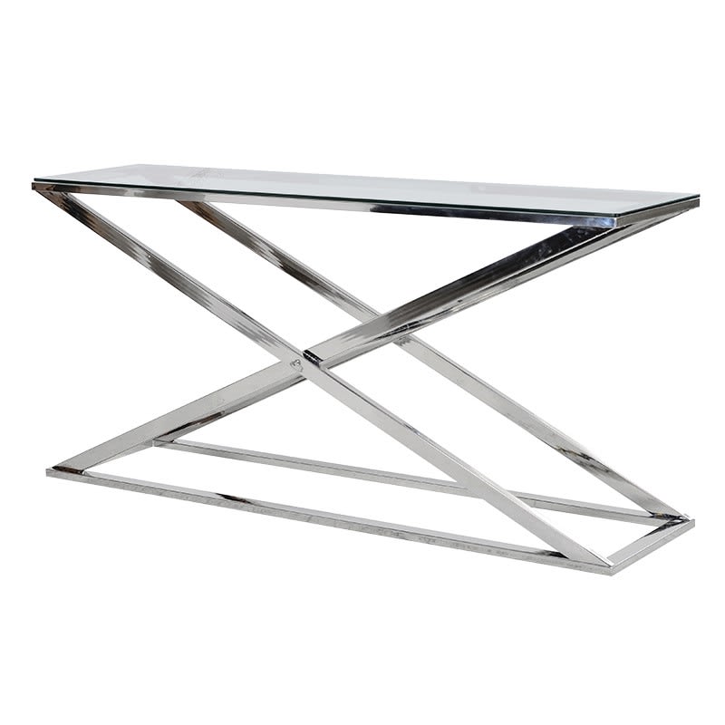 Sloane Chrome X Frame Console Table