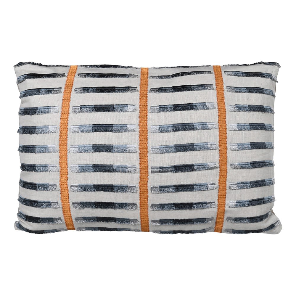 Embroidered Grey Cushion