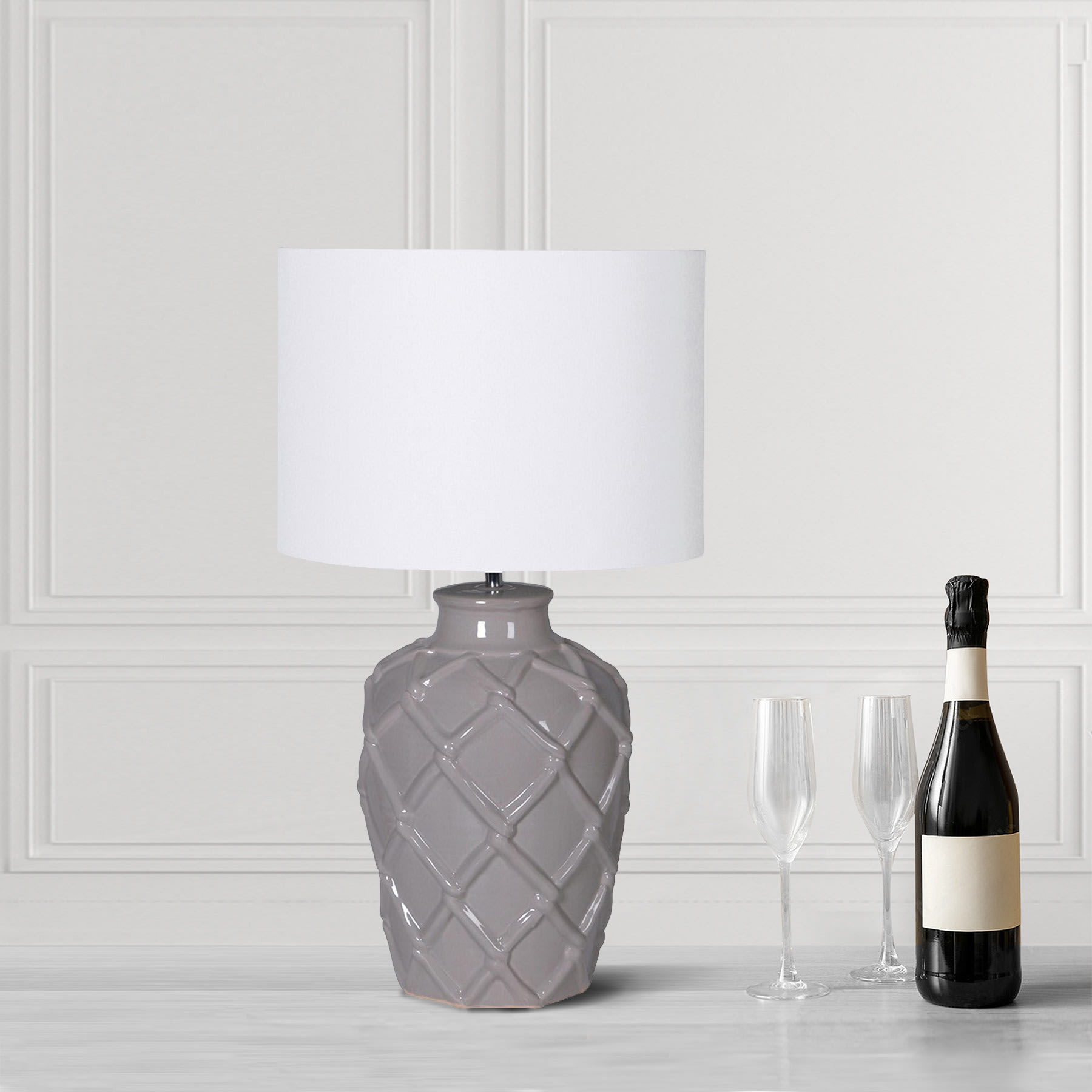 Grey Rope Table Lamp