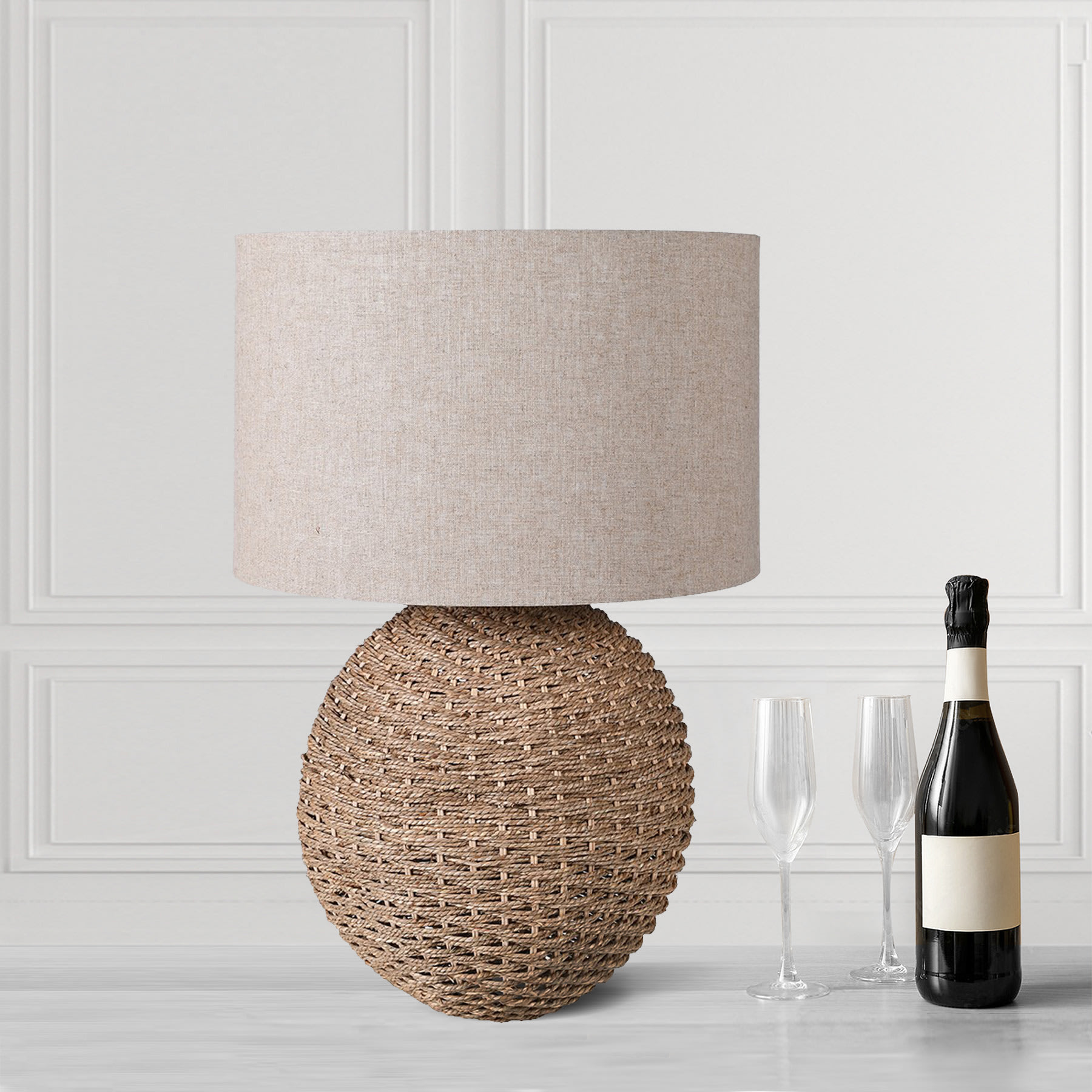 Rattan Orb Table Lamp