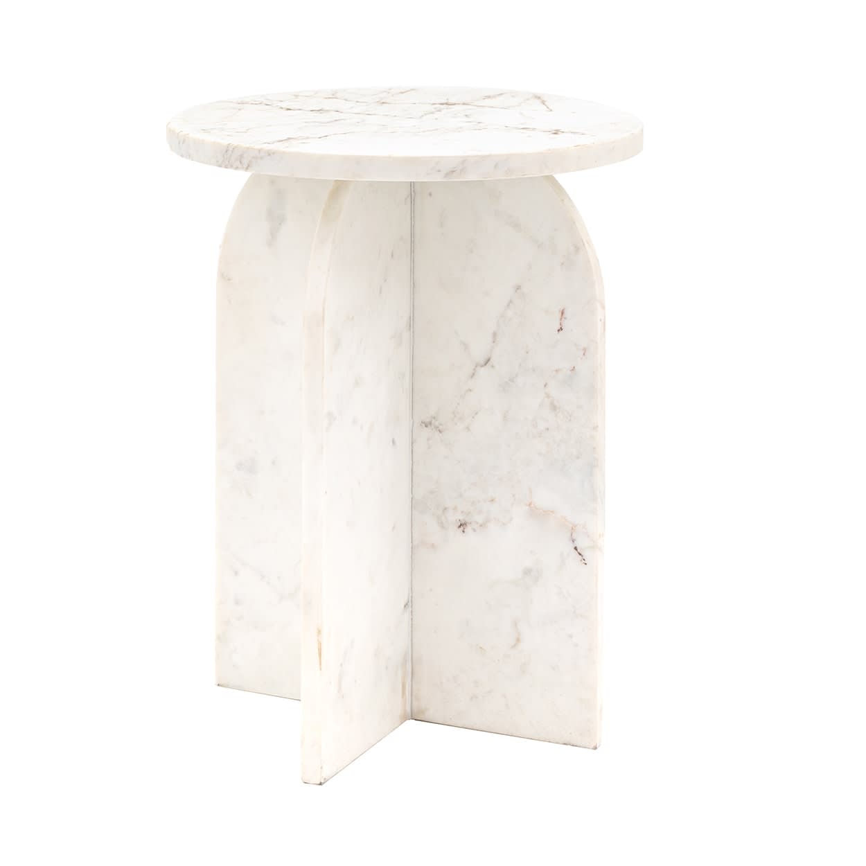 Amalfi White Marble Side Table by Gallery Direct