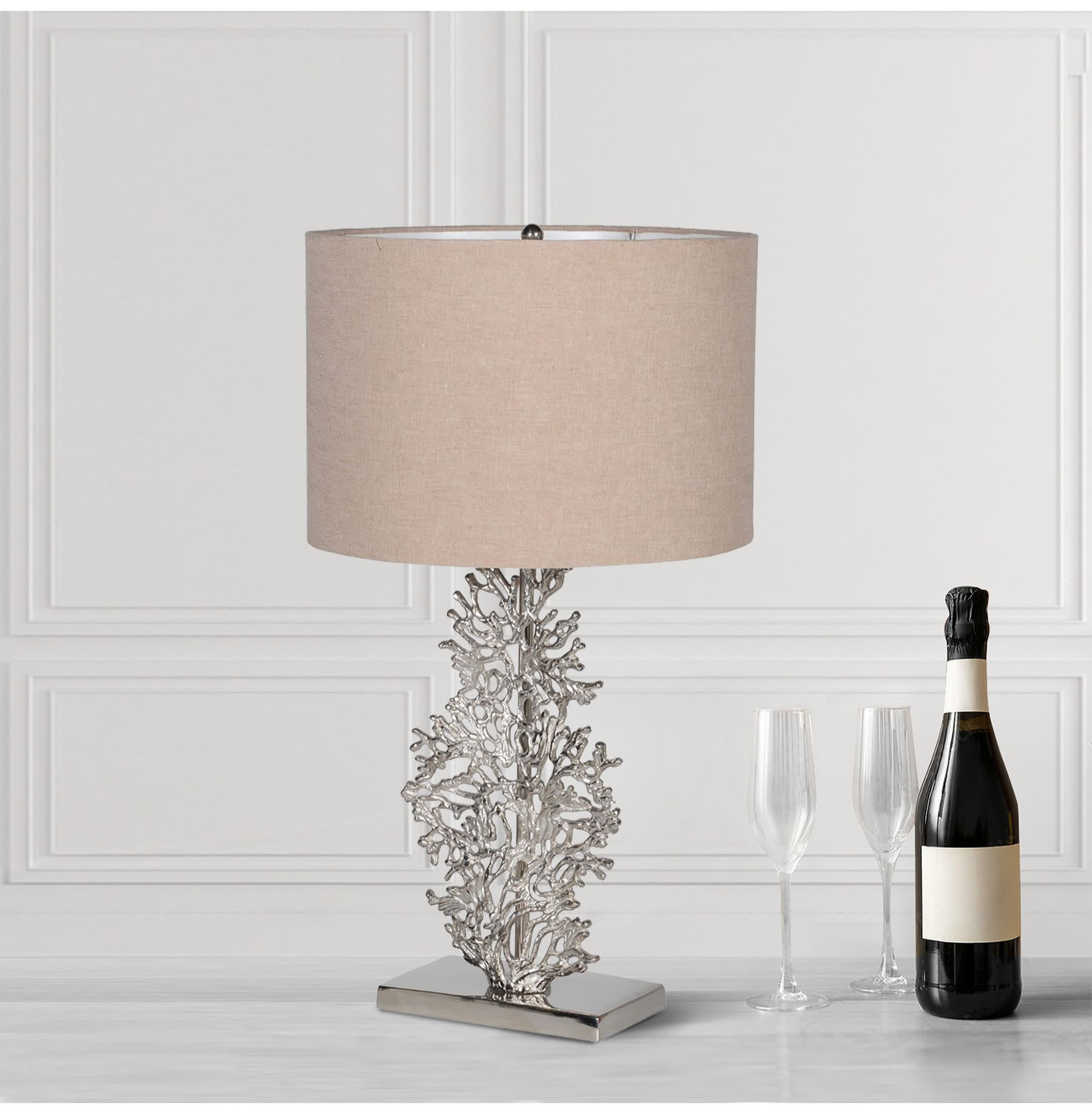 Silver Coral Table Lamp