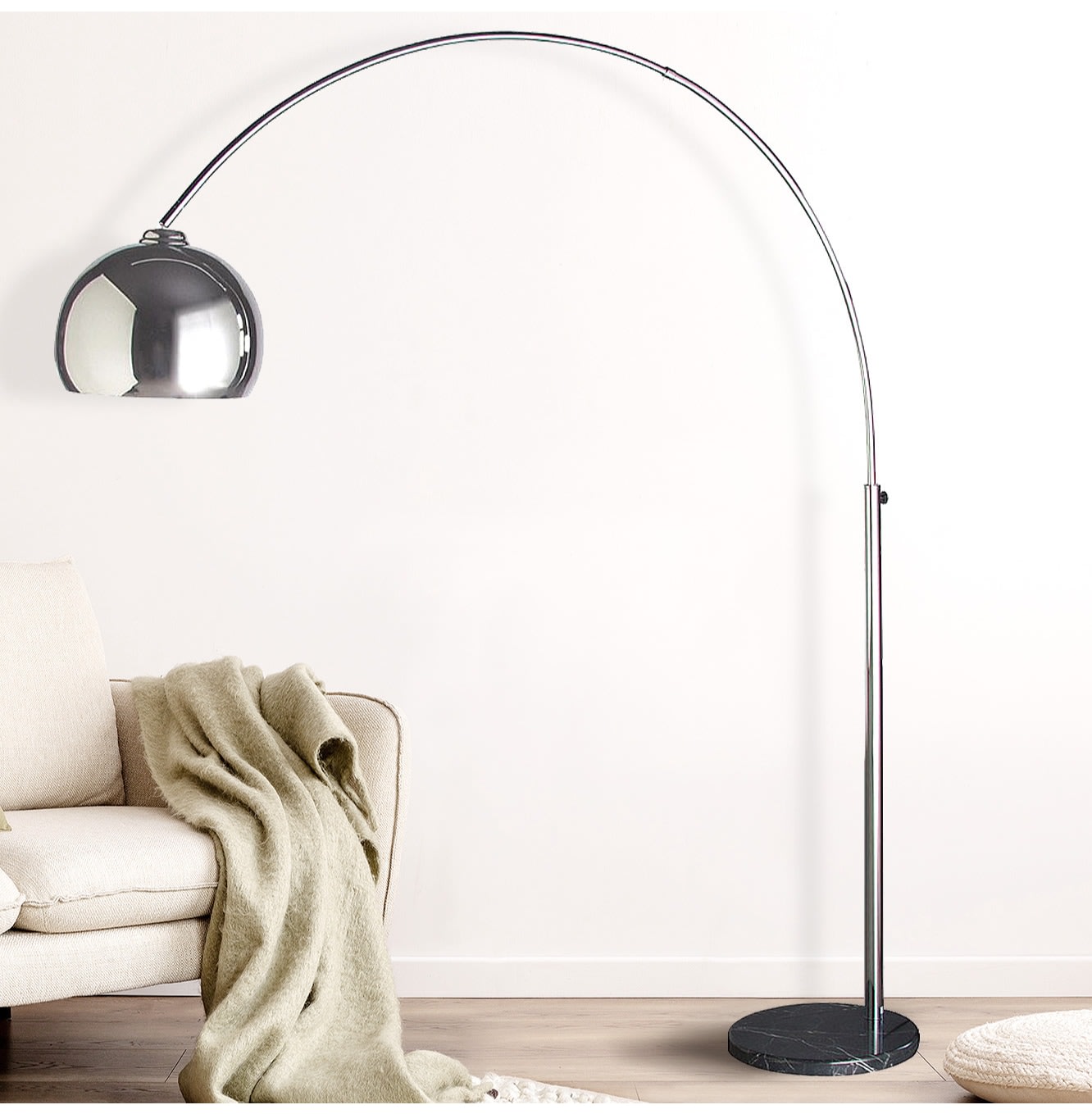 Extending Chrome Floor Lamp