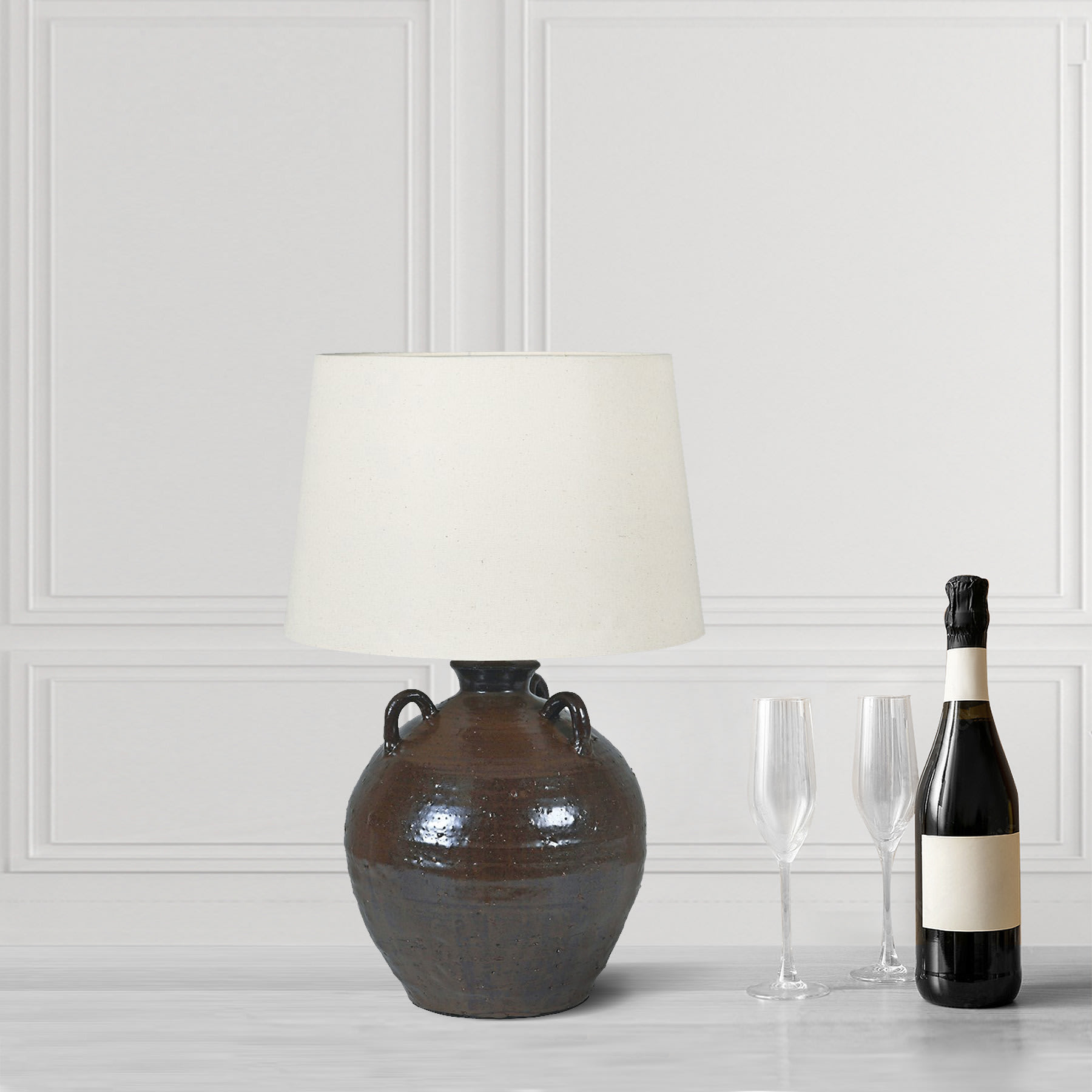 Brown Urn Table Lamp