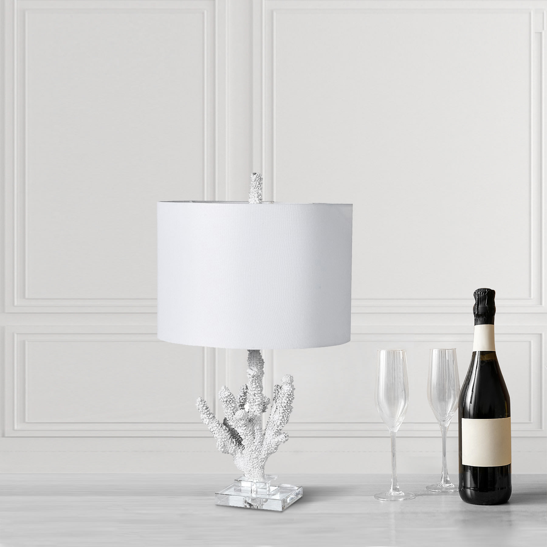 White Coral Effect Table Lamp